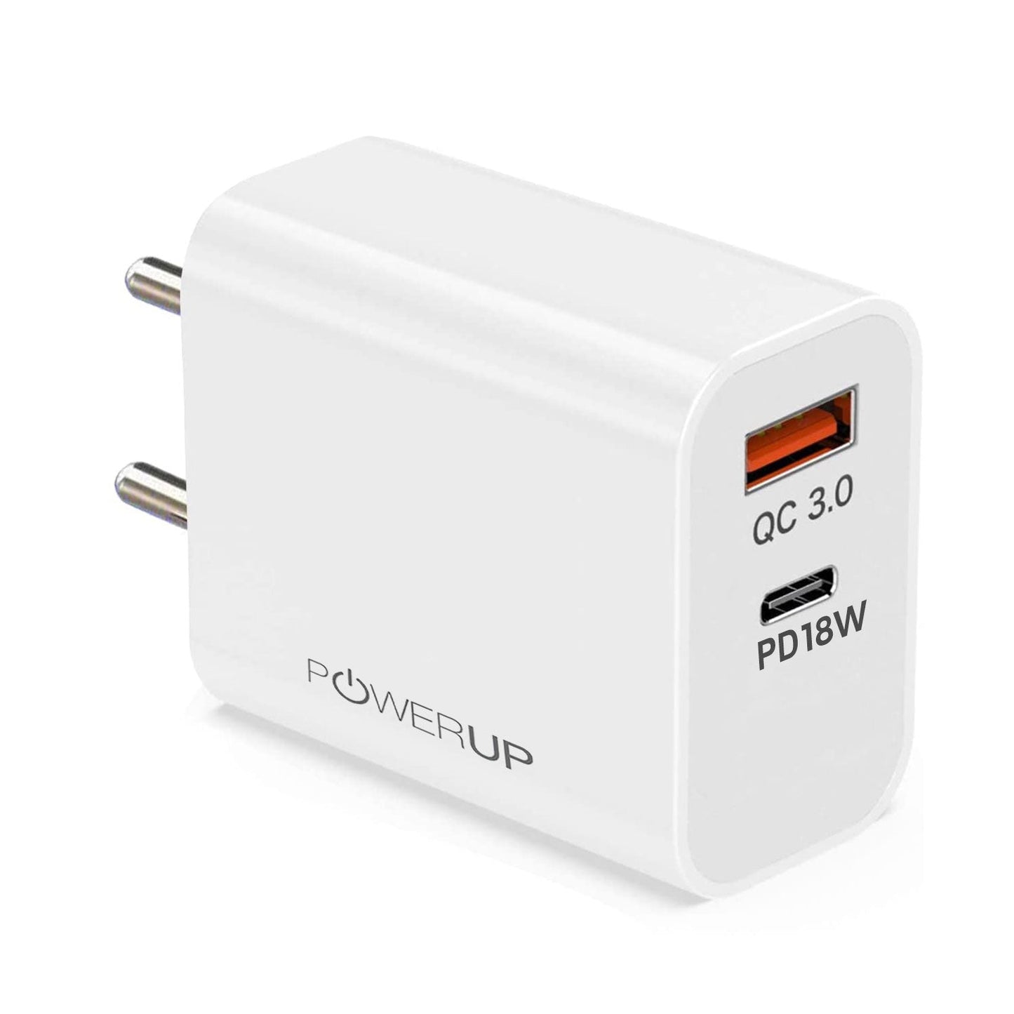 Powerup Max Charge 18w Usb Type-c Ultra Smart Wall Charger - White