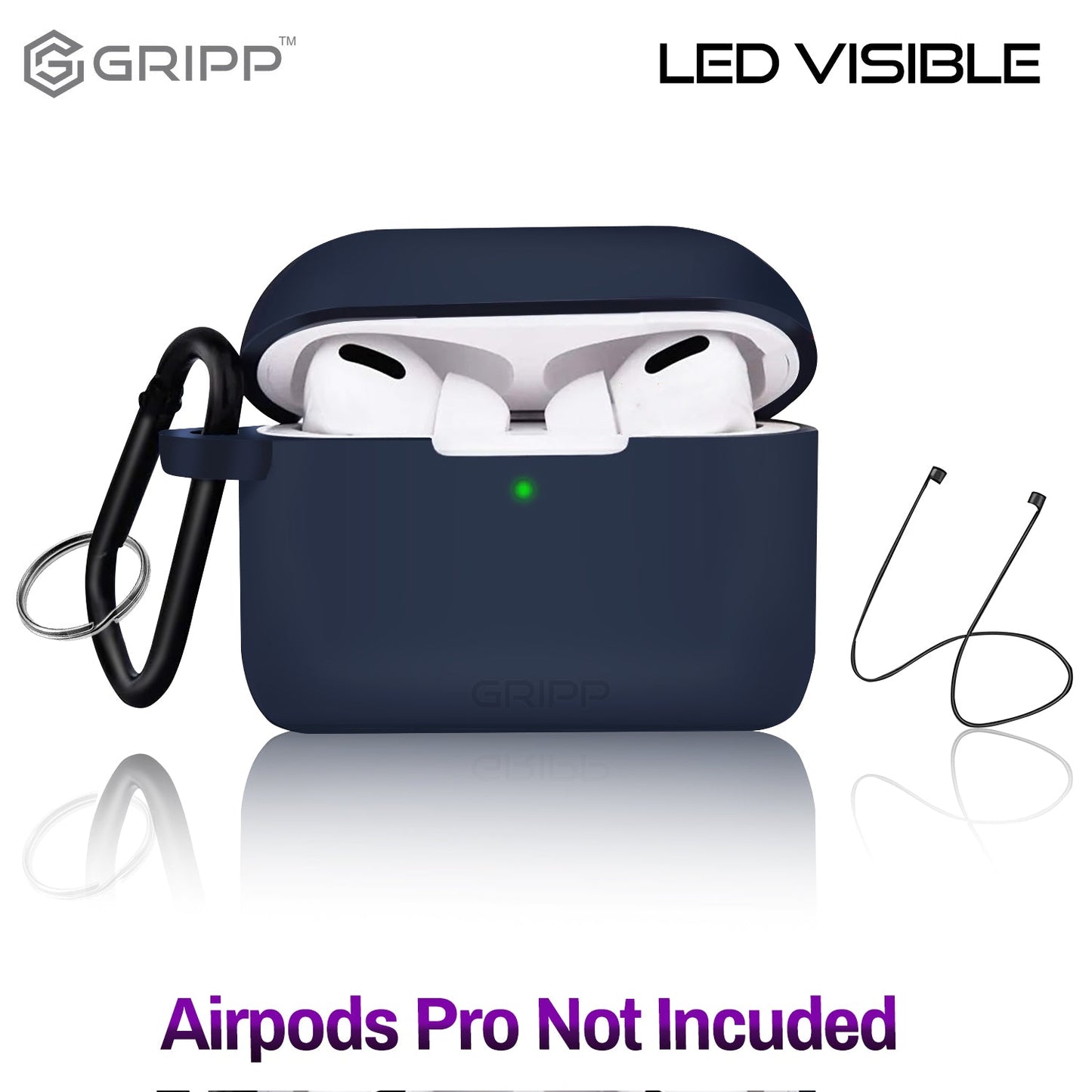 Gripp Rubon Airpods Pro 2 Case + Strap + Keyring Hook - Indigo