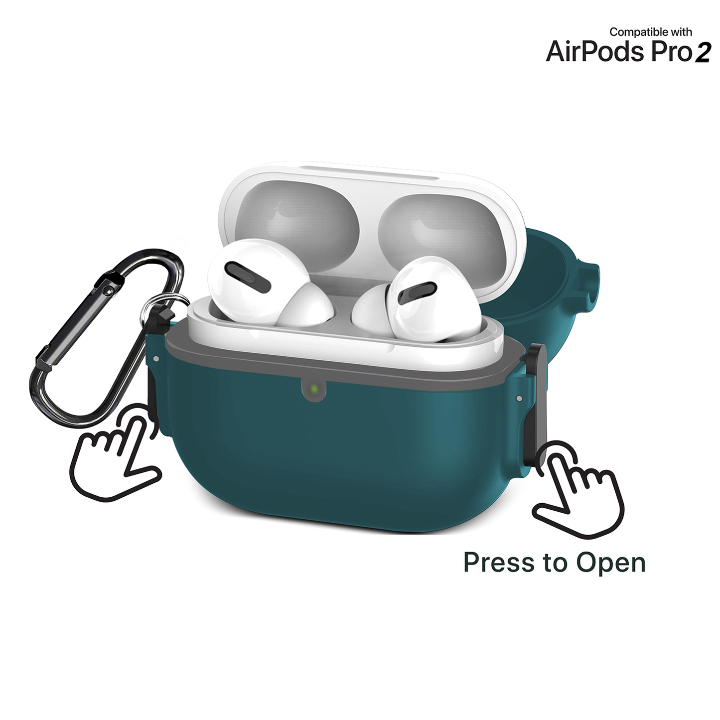 Gripp Elite Case + Keyring Hook For Airpods Pro 2 - Green