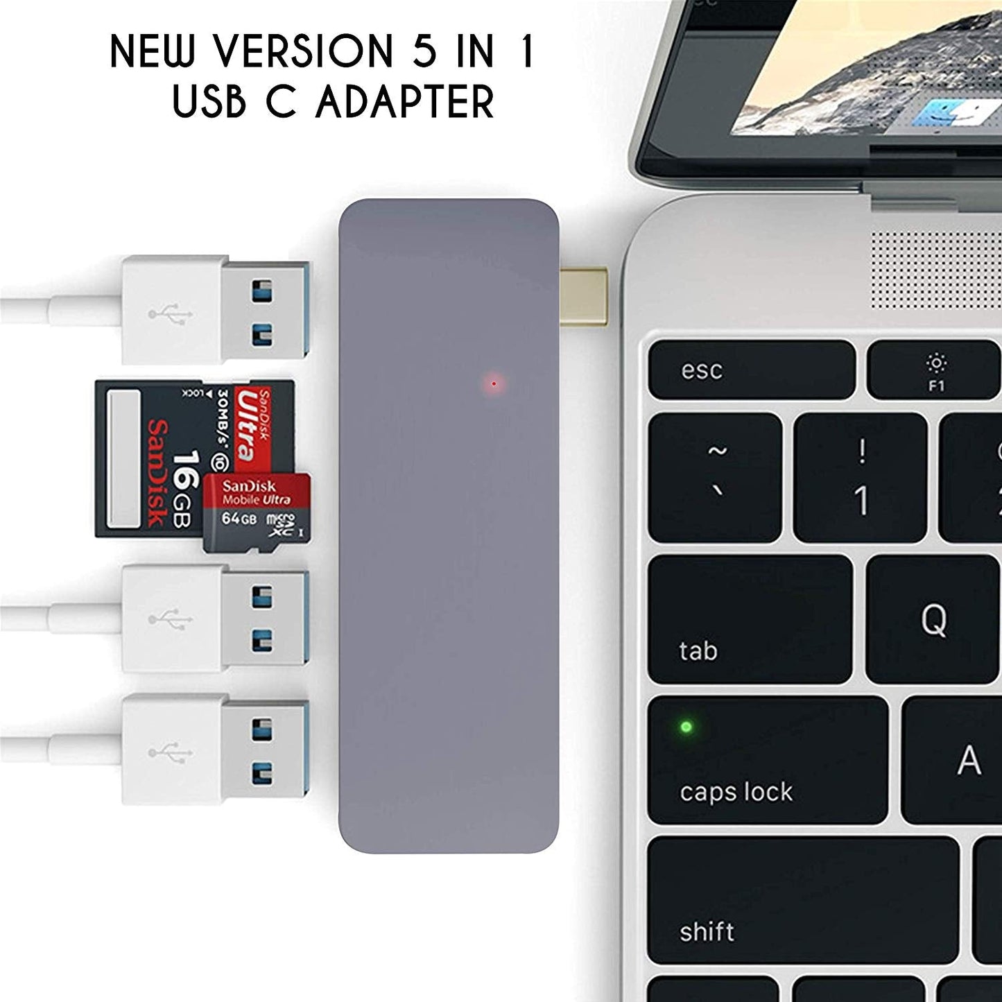 Powerup Type-c 5in1 Usb Hub Multi-functional