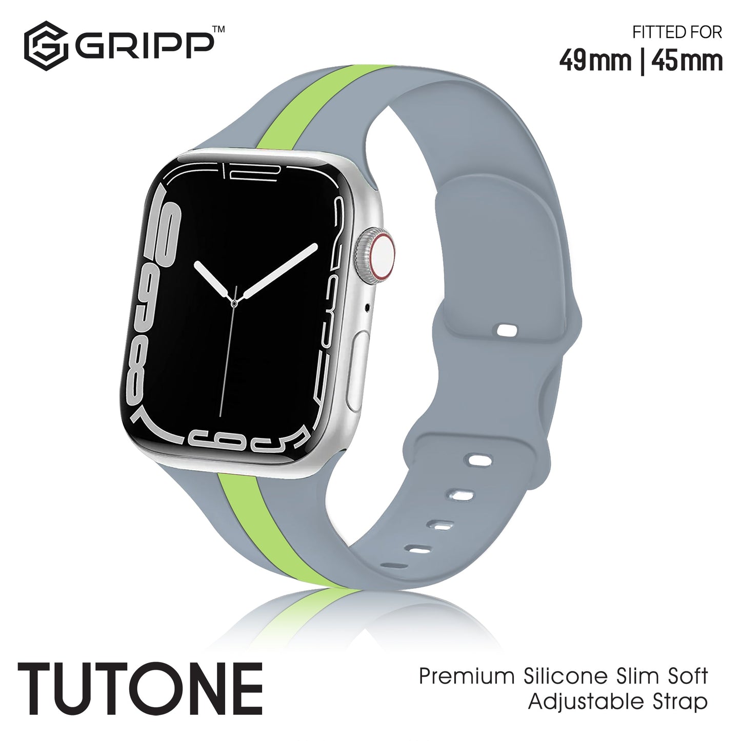 Gripp 45/49mm Tutone Watch Strap - Grey/yellow