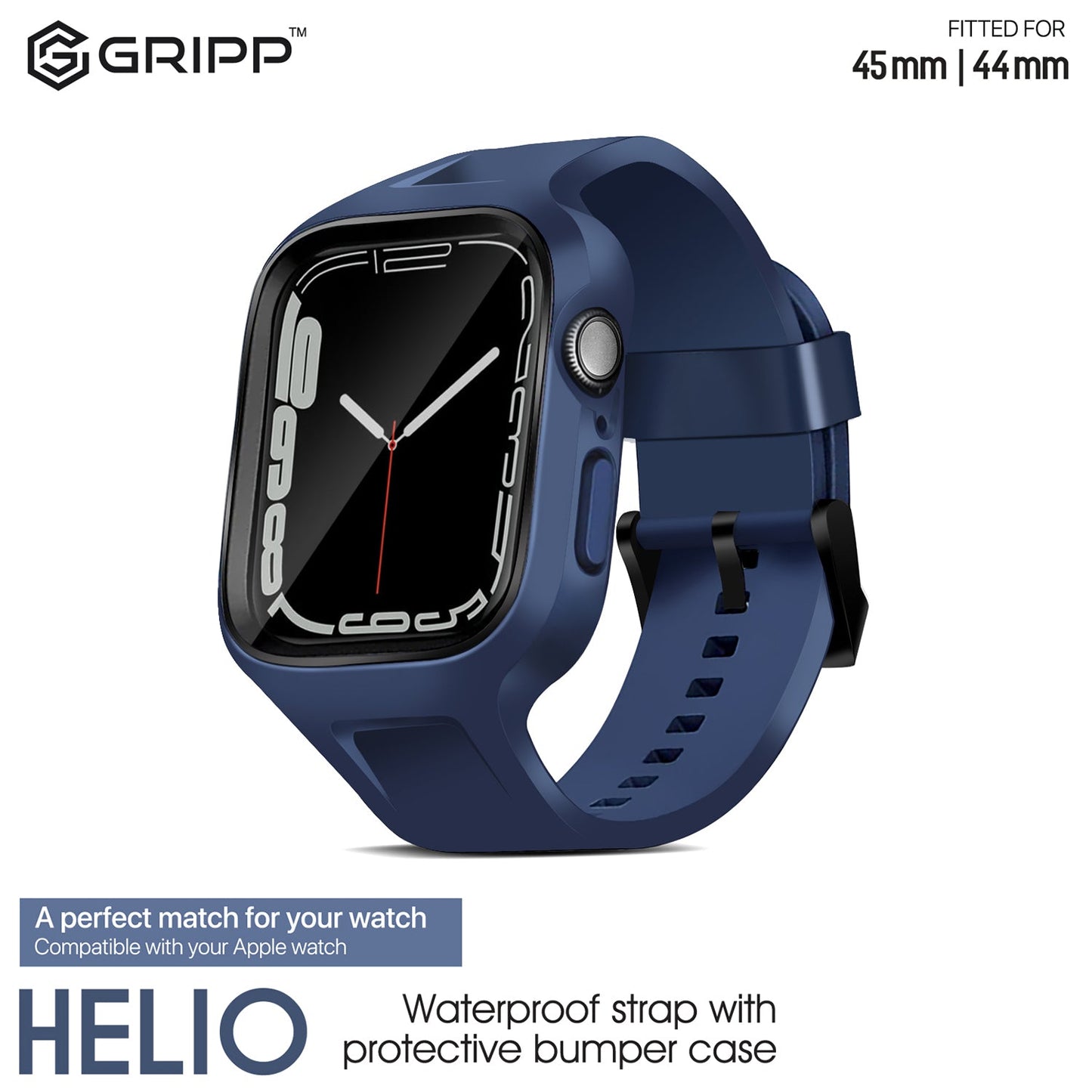 Gripp 44/45mm Helio Watch Strap - Blue