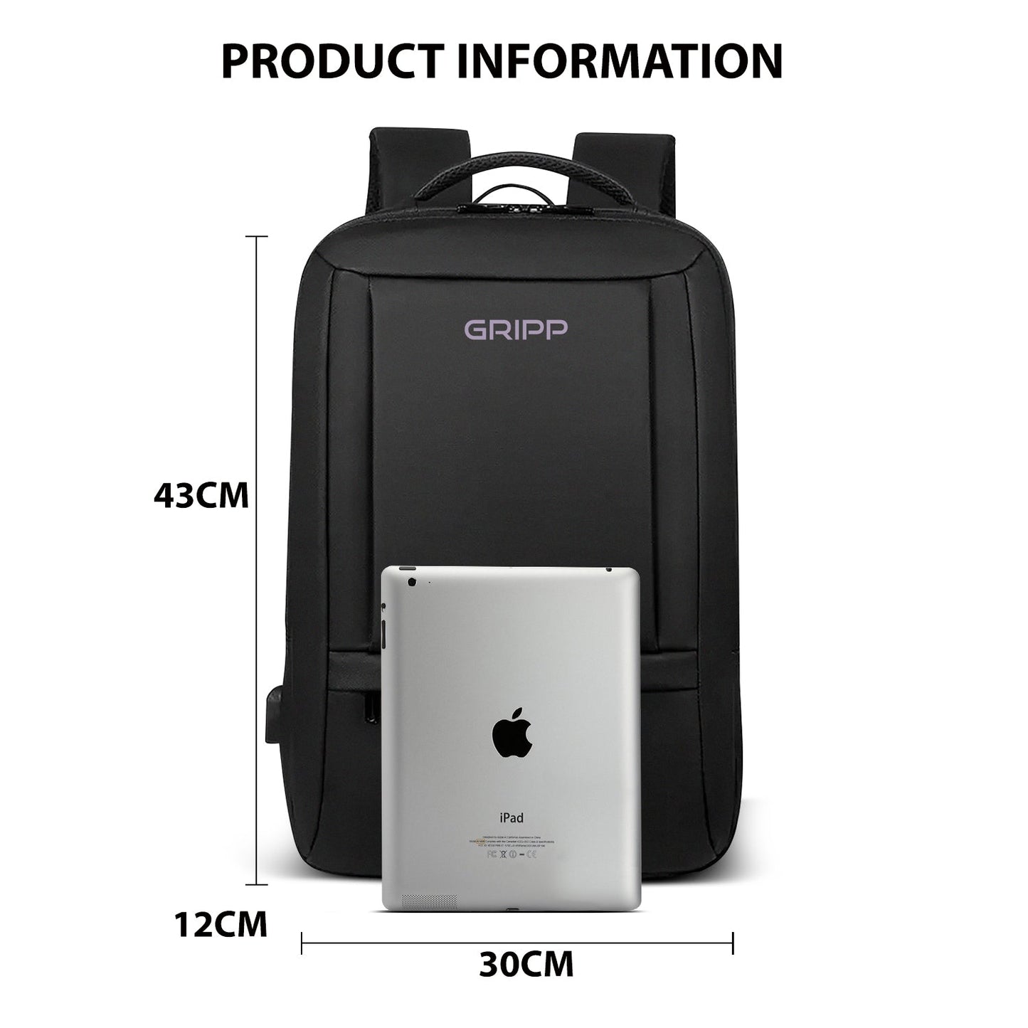 Gripp Cruze Backpack Upto 15.6" For Laptop/macbook - Black