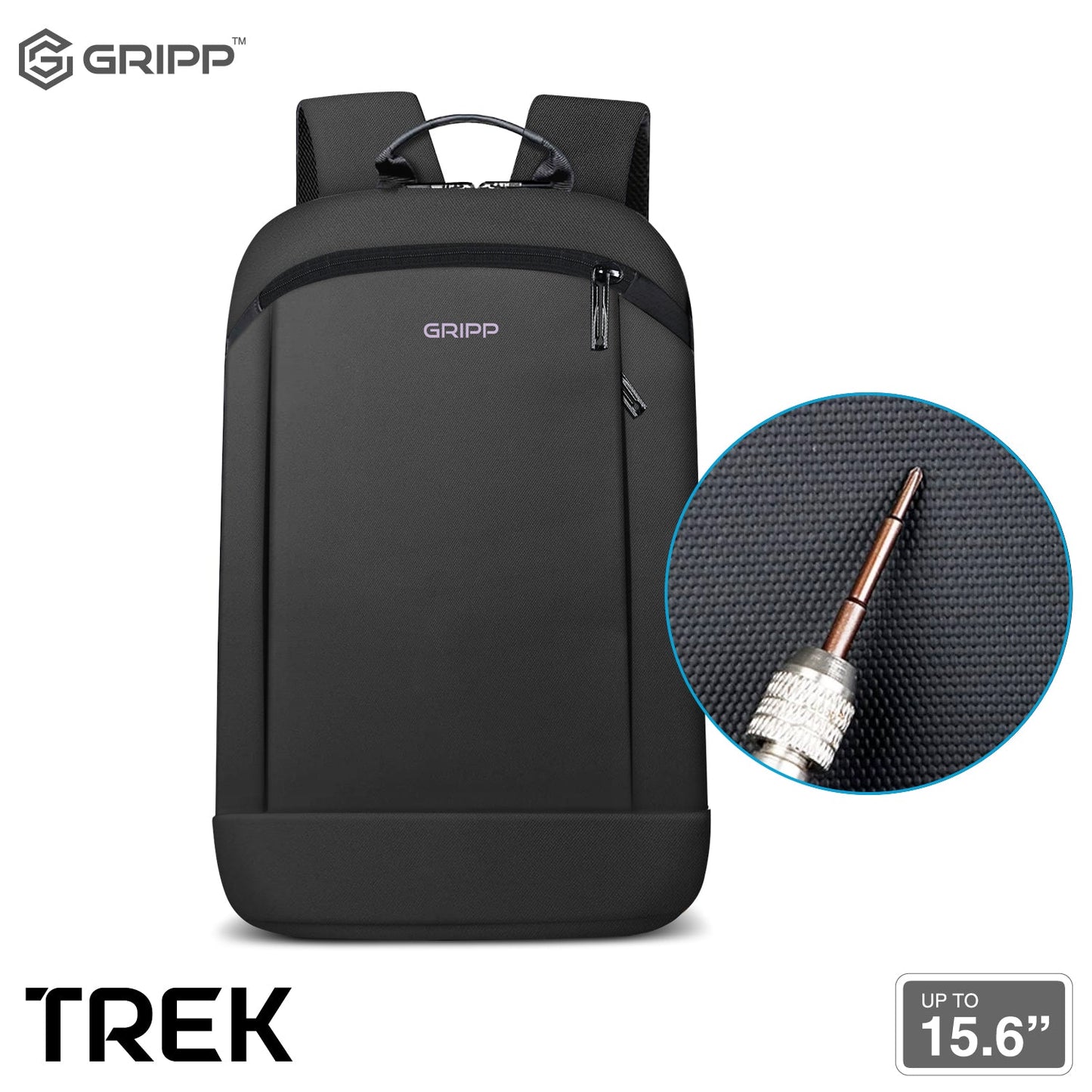 Gripp Trek Backpack Upto 15.6" For Laptop/macbook - Black