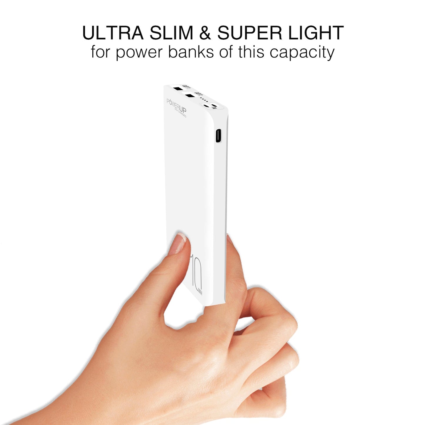 Powerup Triopower 10000 Mah Li-polymer Powerbank- White