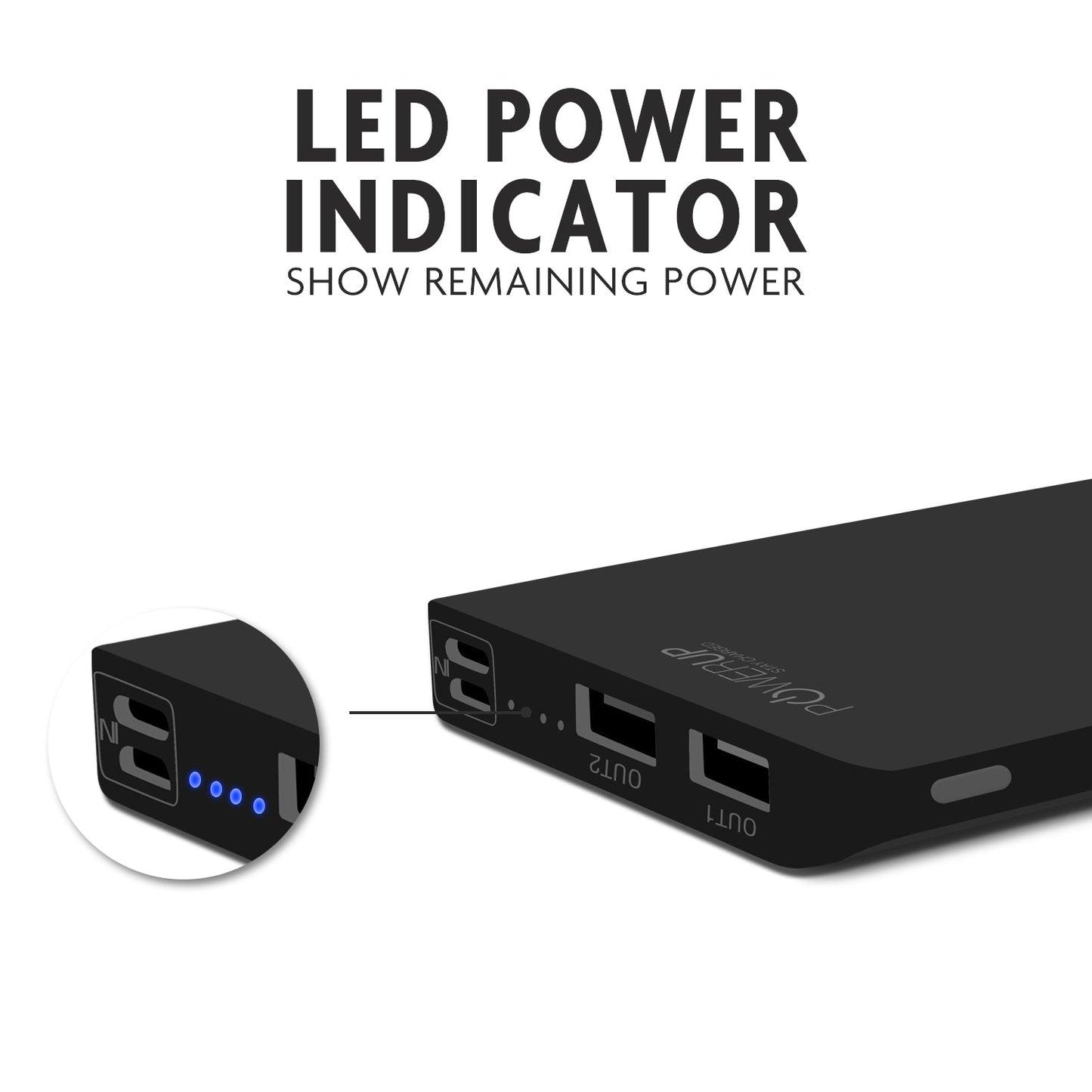 Powerup Triopower 10000 Mah Li-polymer Powerbank - Black