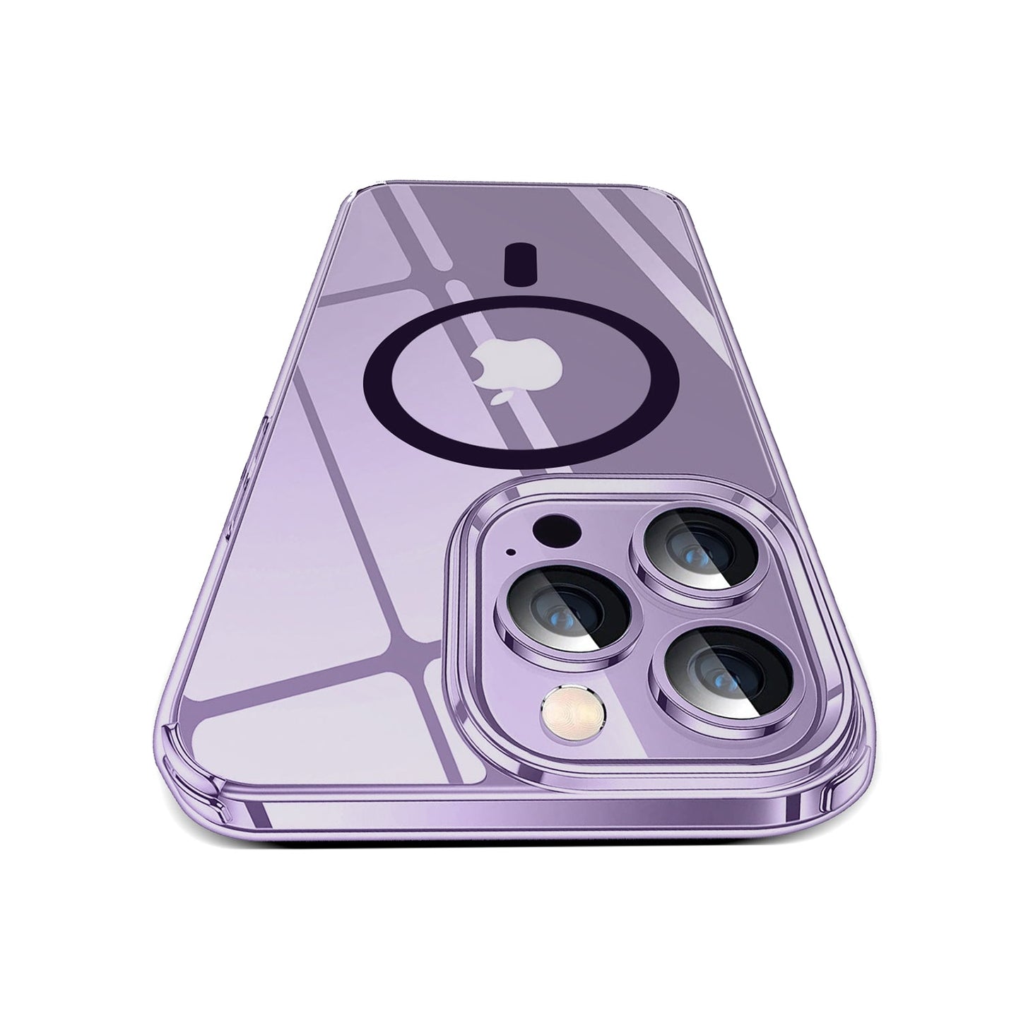 Gripp Clear Magsafe Case For Apple Iphone 14 Pro Max (6.7") With Purple Ring - Clear