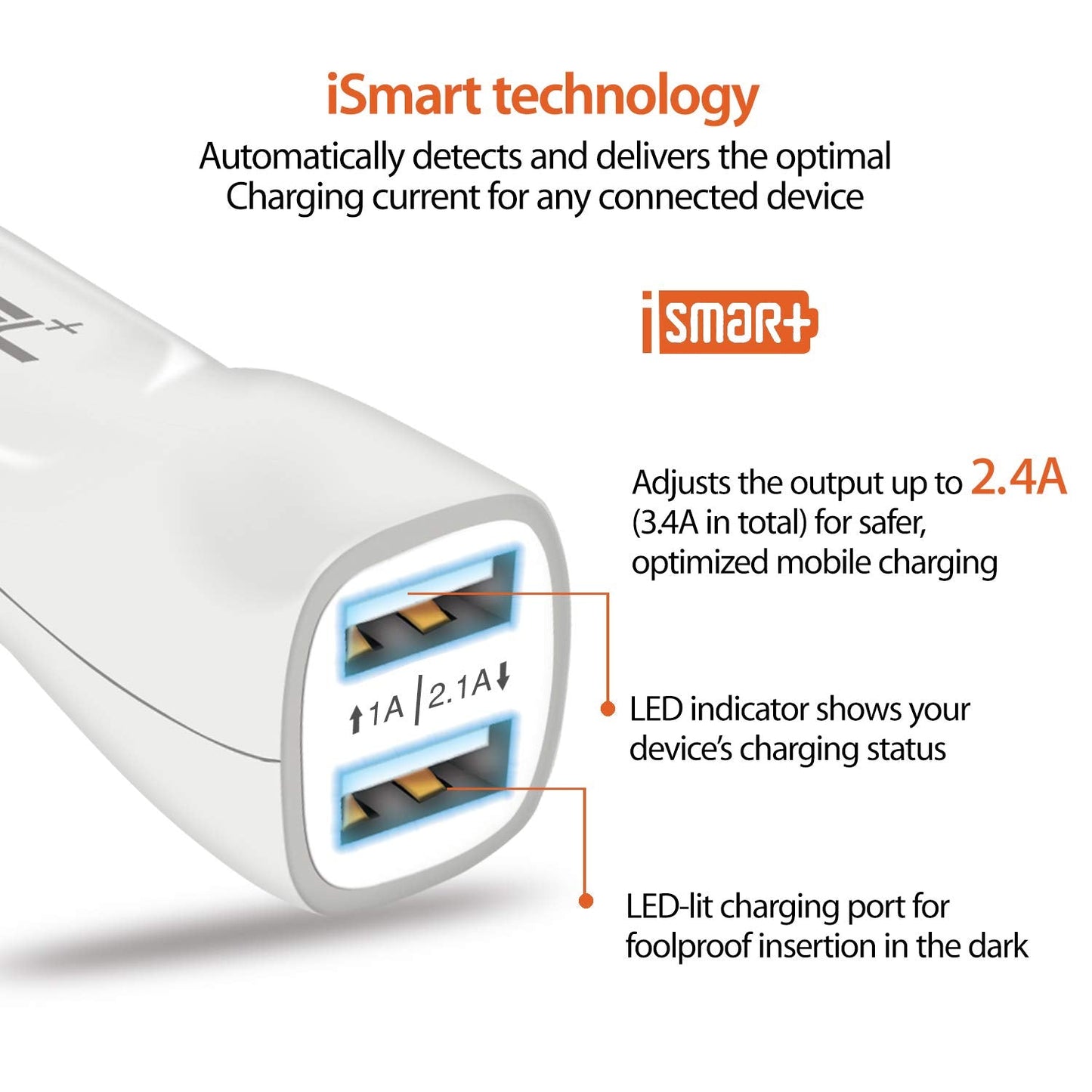 Fuel+ Power Rapid Charger 2.1a Dual Usb Quick Car Charger