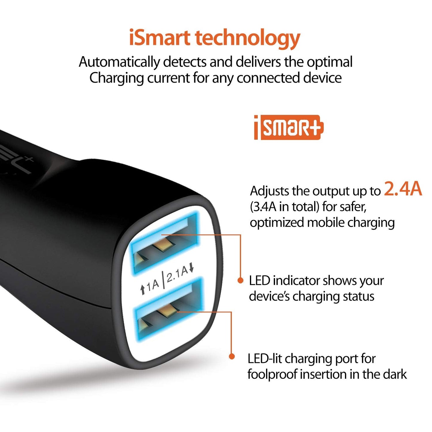 Fuel+ Power Rapid Charger 2.1a Dual Usb Quick Car Charger