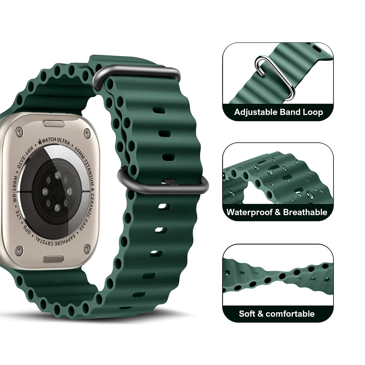 Gripp 45/49mm Solo Watch Strap - Green