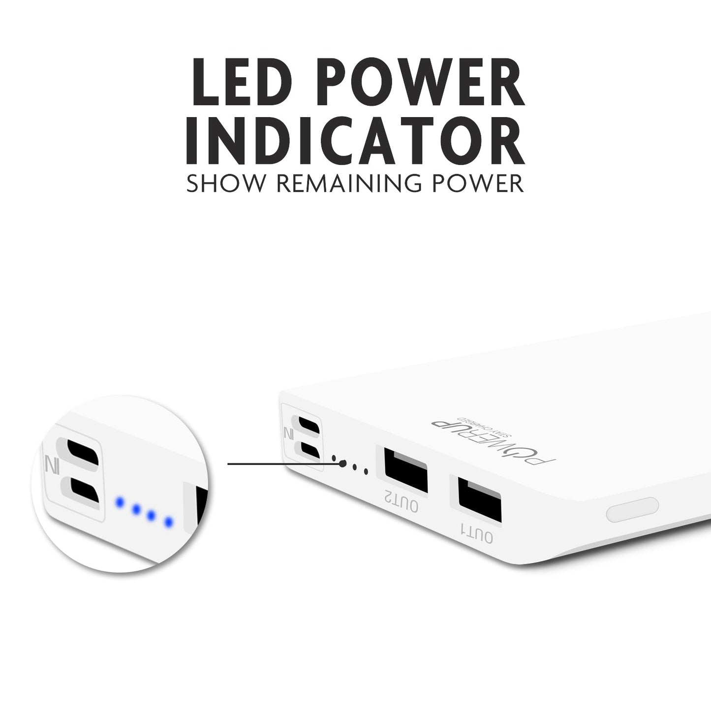 Powerup Triopower 10000 Mah Li-polymer Powerbank- White