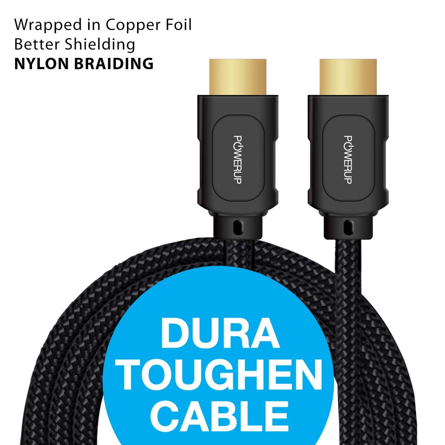 Powerup Hdmi Hi-speed 4k Ultra Hd Cable 3m Length - Black