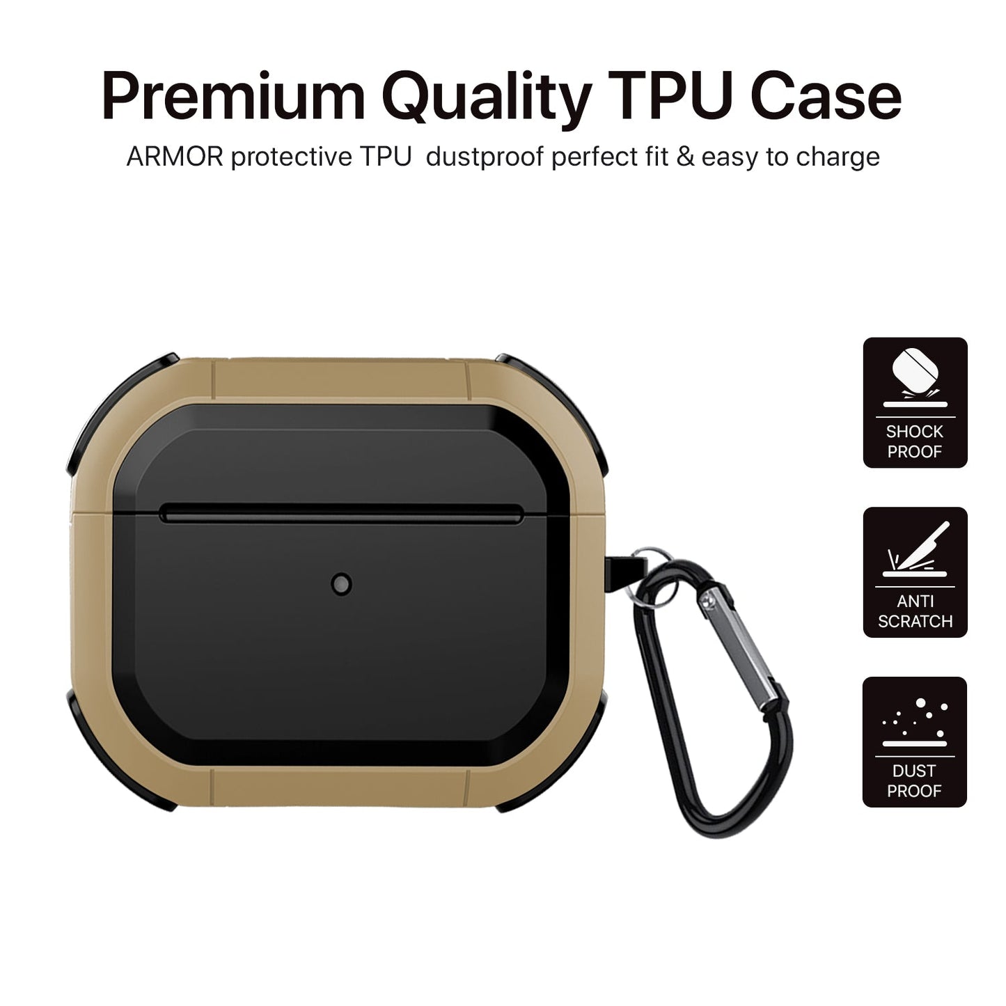 Gripp Armor Case + Keyring Hook For Airpods 3 - Brown