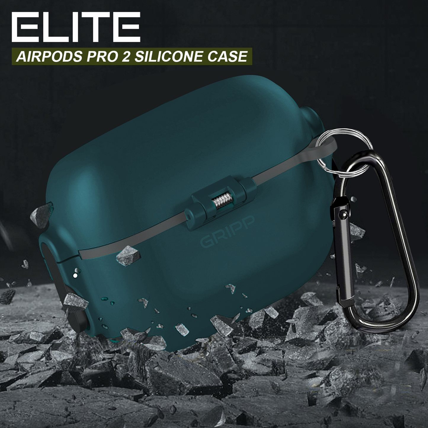 Gripp Elite Case + Keyring Hook For Airpods Pro 2 - Green