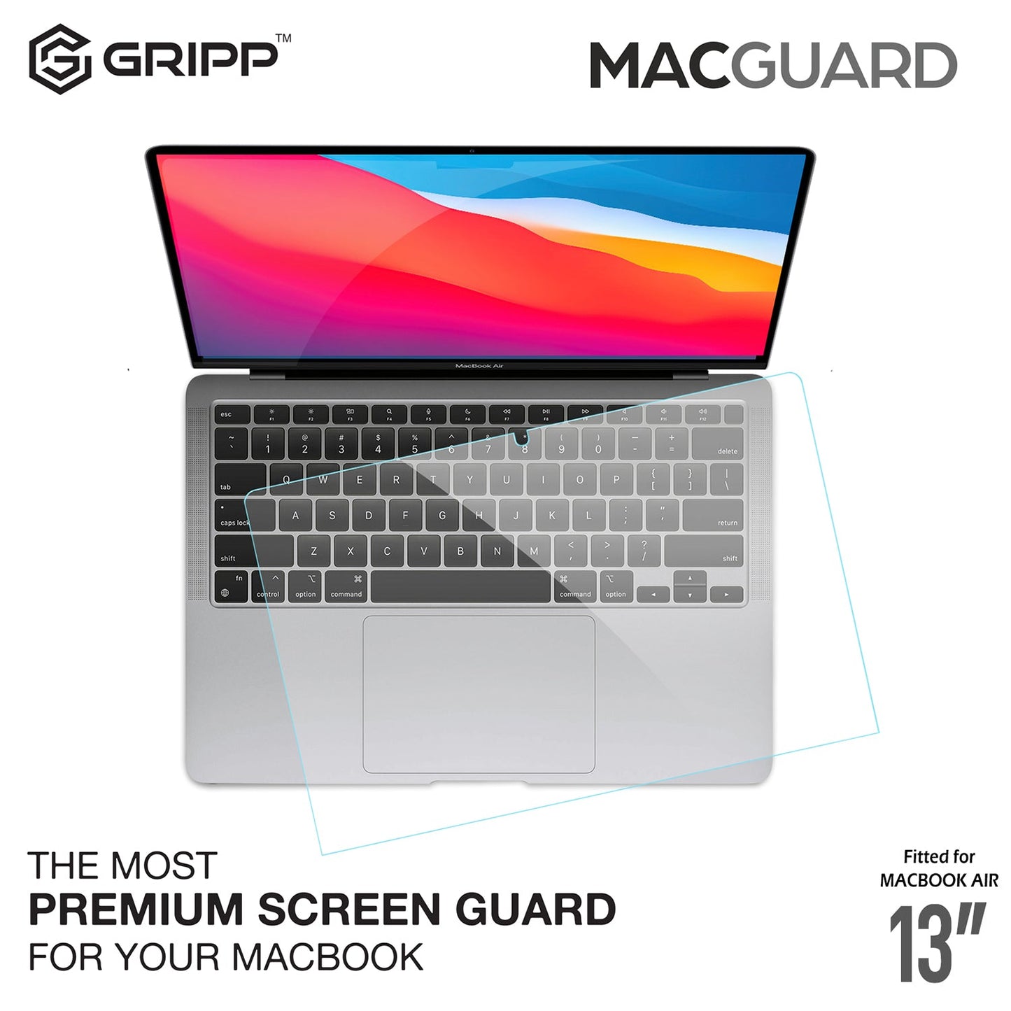 Gripp Macguard Screen Protector For Macbook Air 13" (M1 2020-2016) - Clear