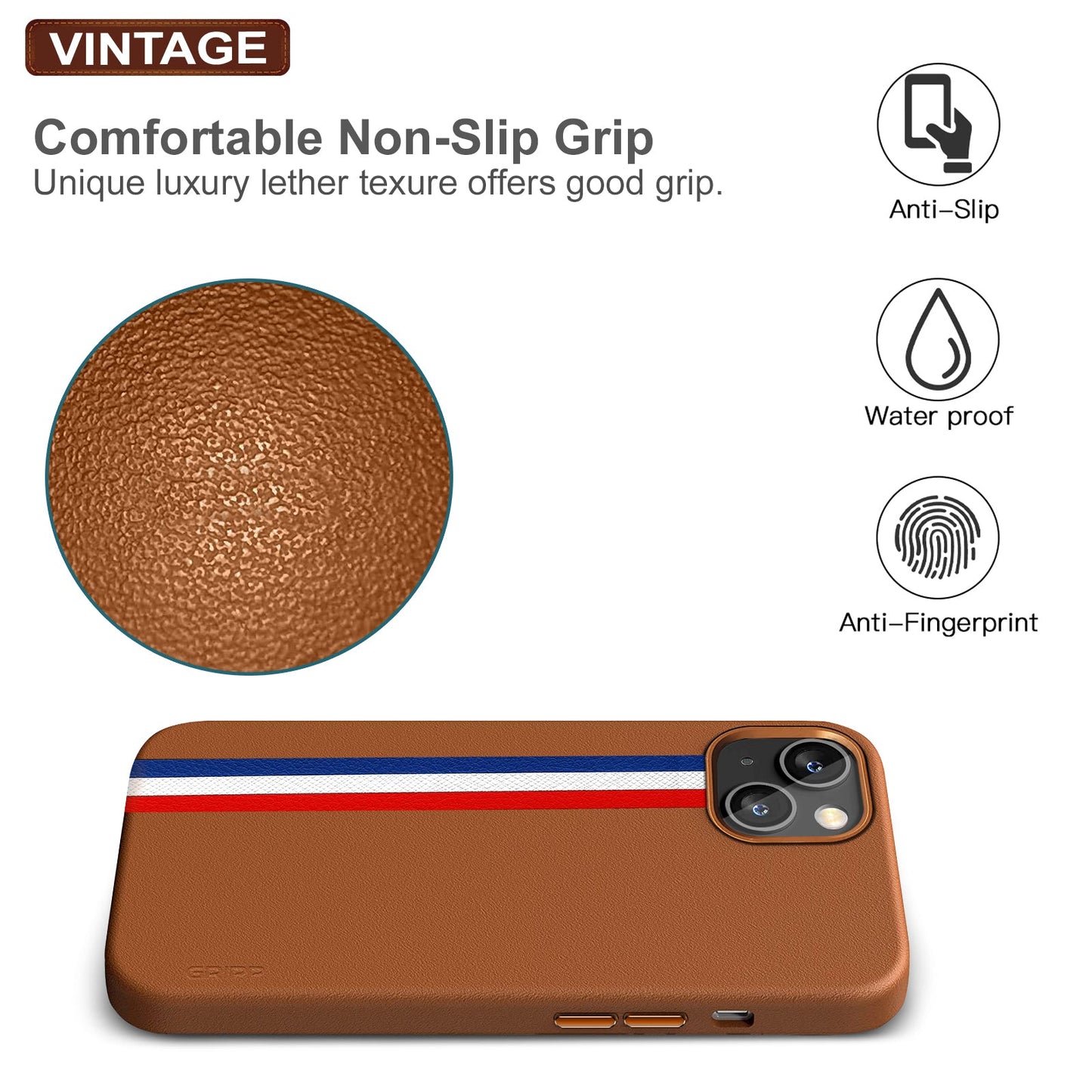 Gripp Vintage Case For Apple Iphone 13 (6.1") - Camel