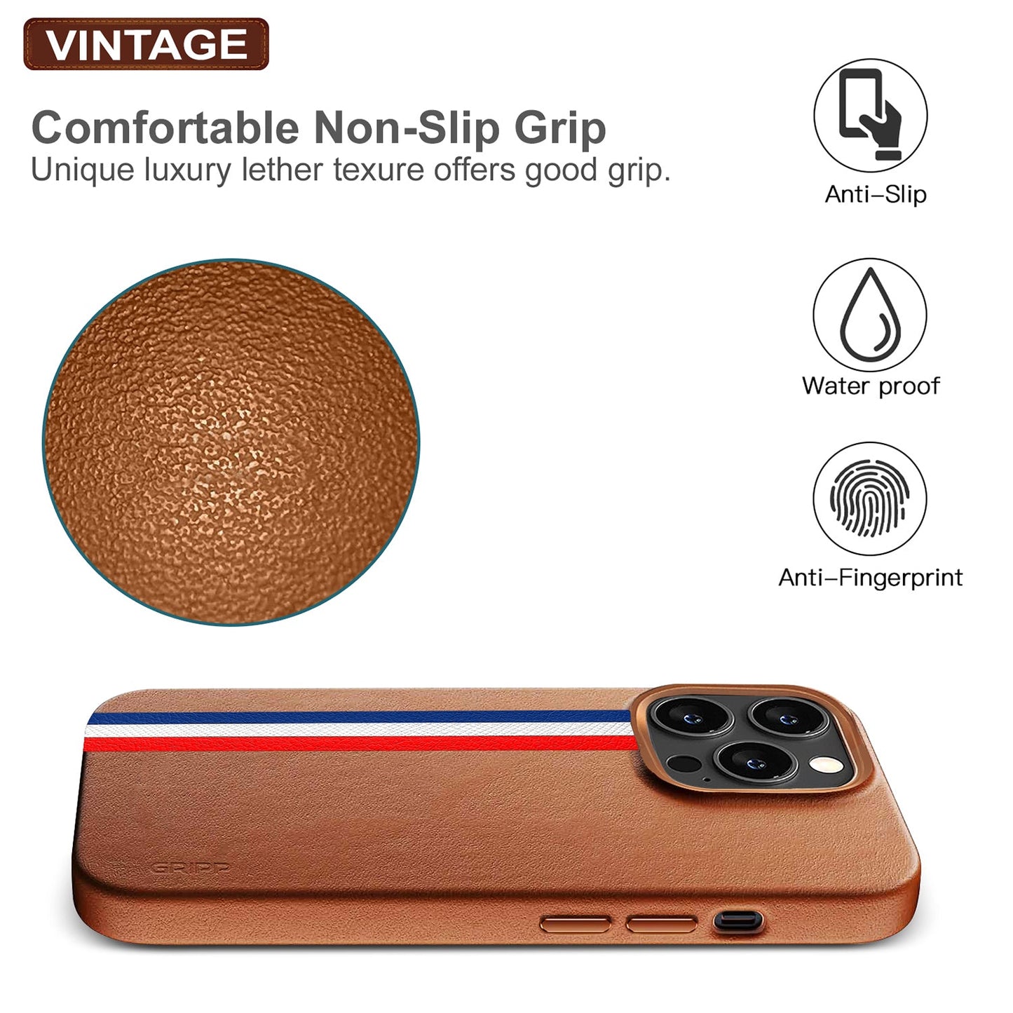 Gripp Vintage Case For Apple Iphone 13 Pro Max (6.7") - Camel