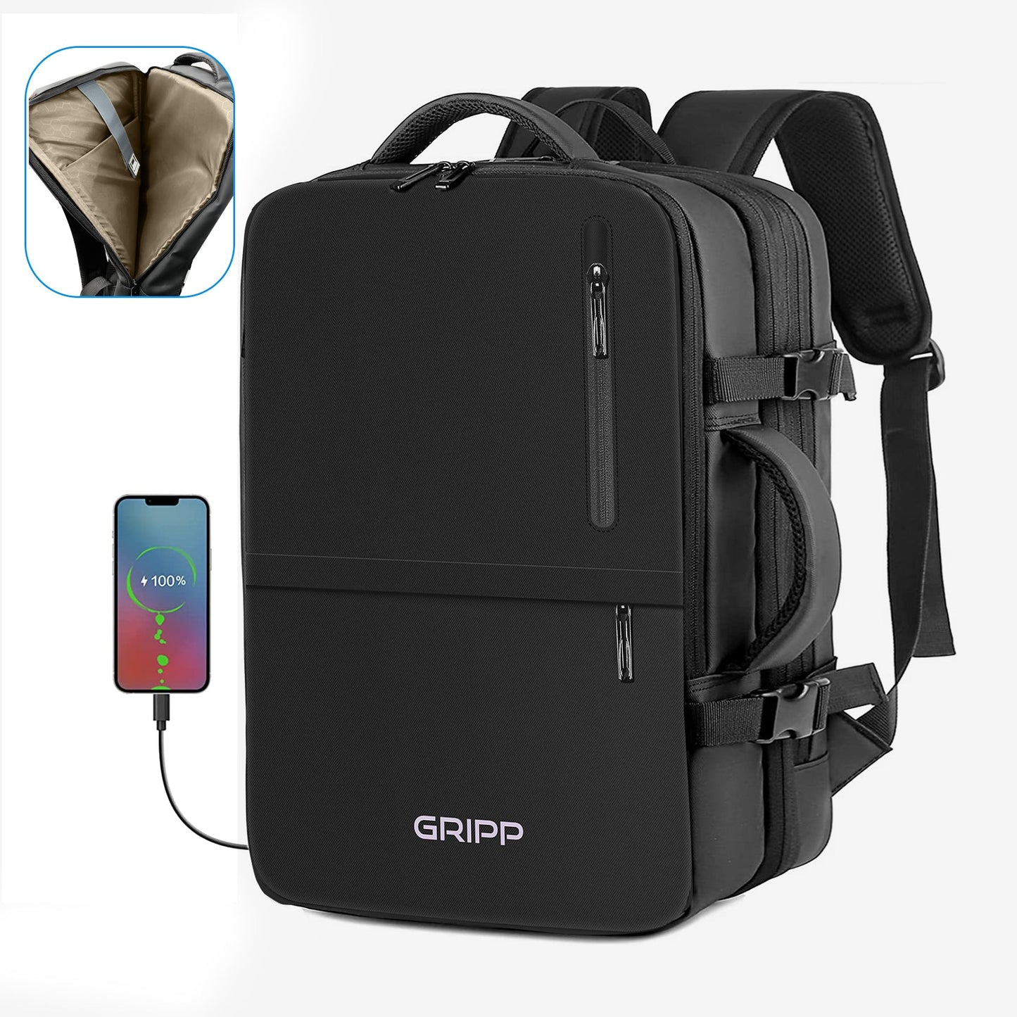 Gripp Tour Backpack Upto 15.6" For Laptop/macbook - Black