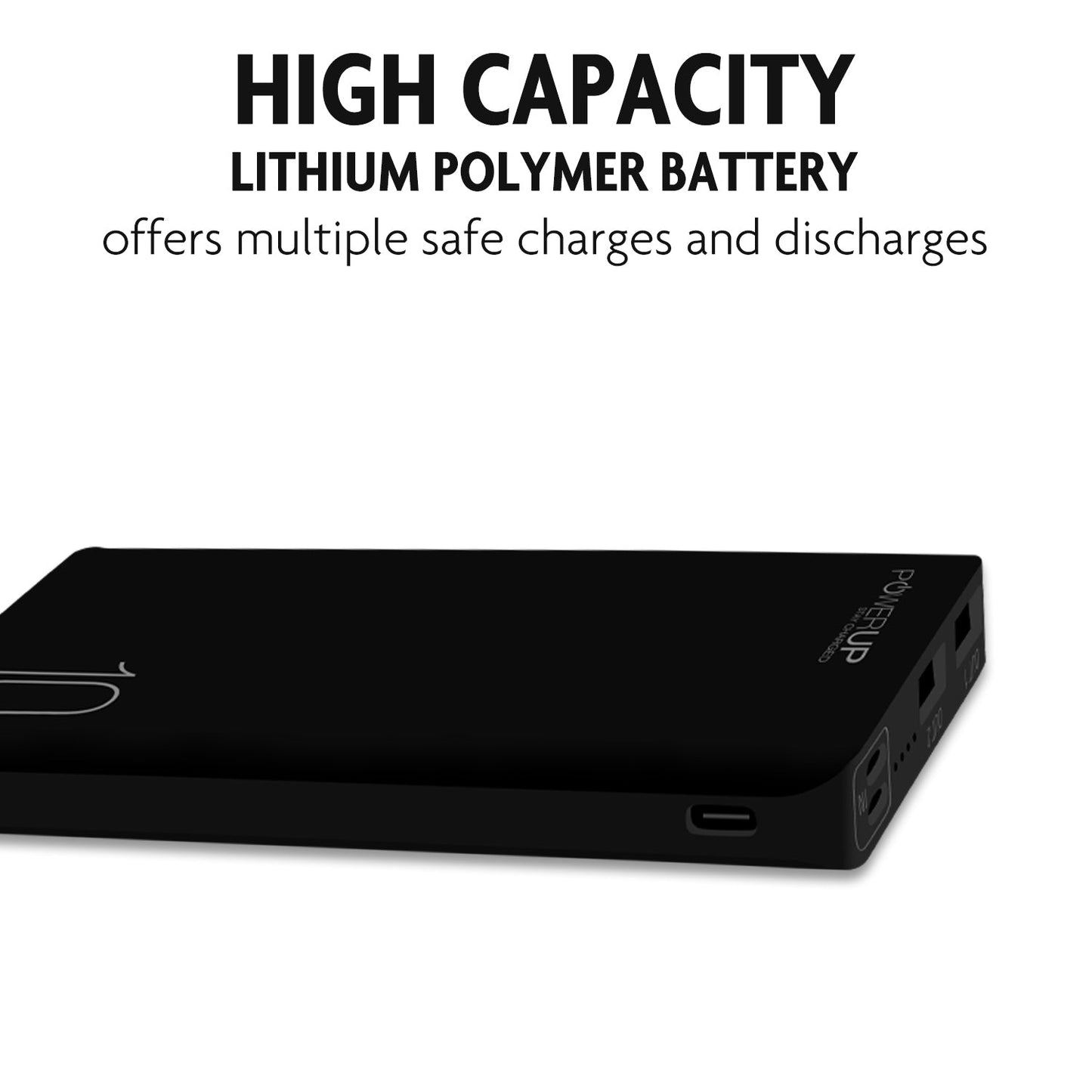 Powerup Triopower 10000 Mah Li-polymer Powerbank - Black