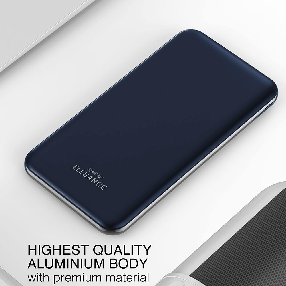 Powerup Elegance Slim 10000mah Power Bank Aluminium - Blue