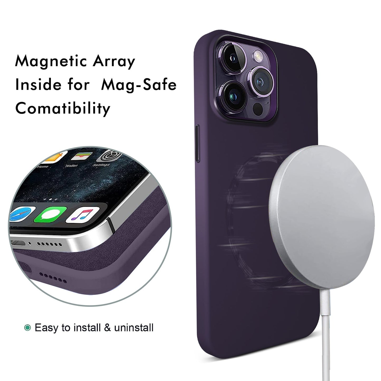 Gripp Rubon Case For Apple Iphone 14 Pro (6.1") With Magsafe - Purple