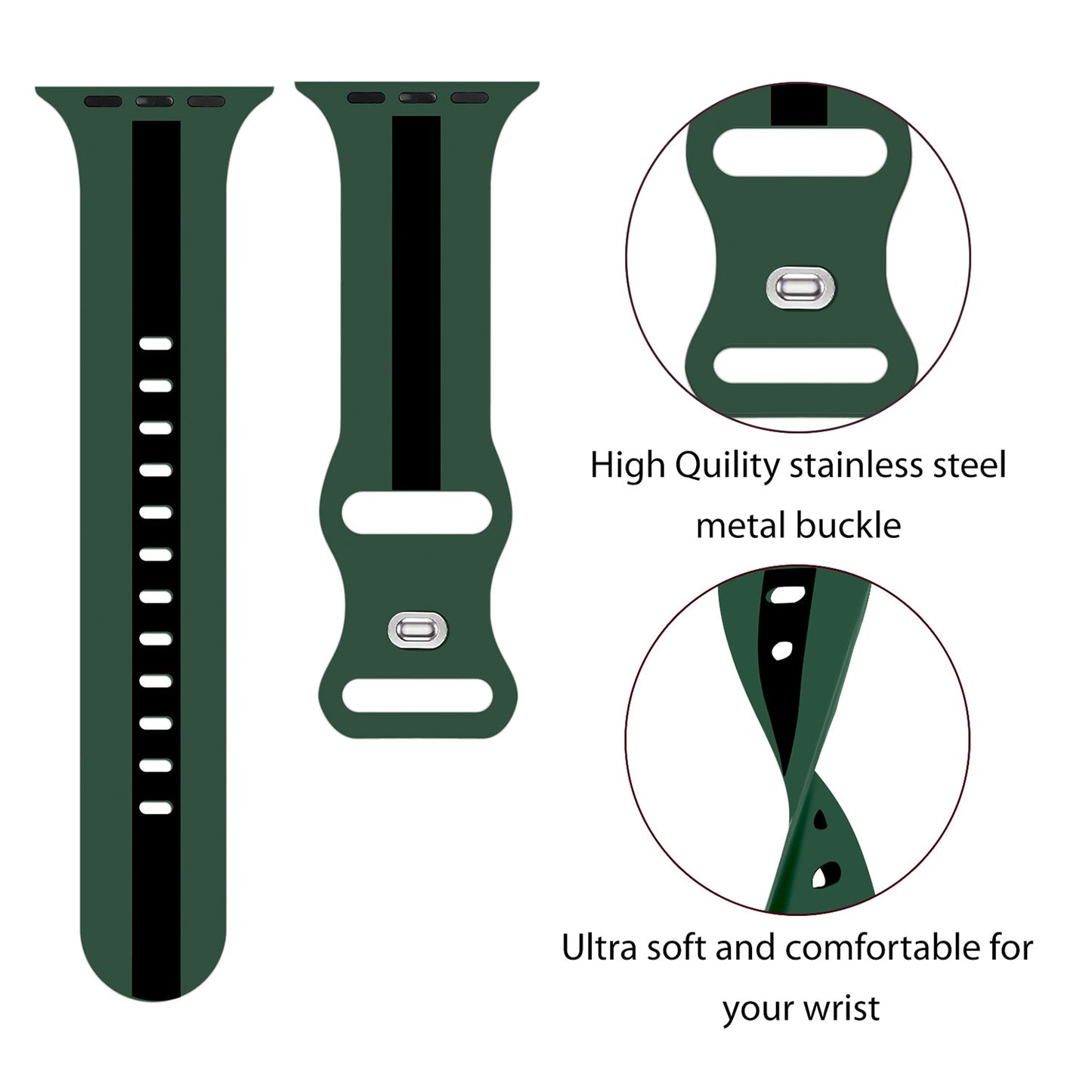 Gripp 45/49mm Tutone Watch Strap - Green/black