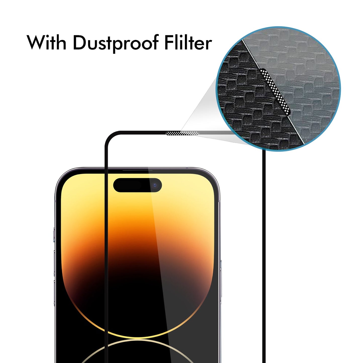 Gripp Dust Proof 3d Tempered Glass For Apple Iphone 14 Pro Max (6.7") - Black