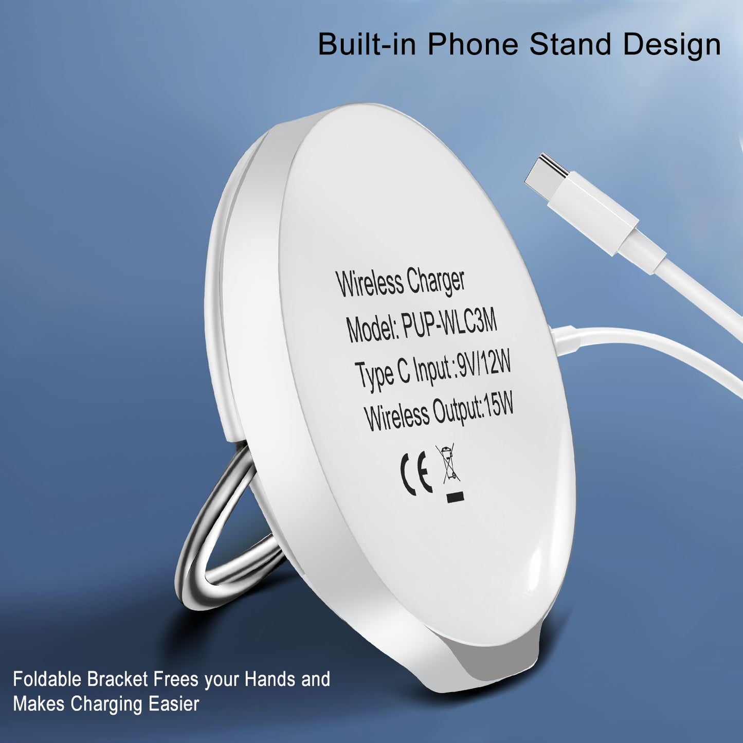 Powerup Magsafe Wireless Charger With Stand - White