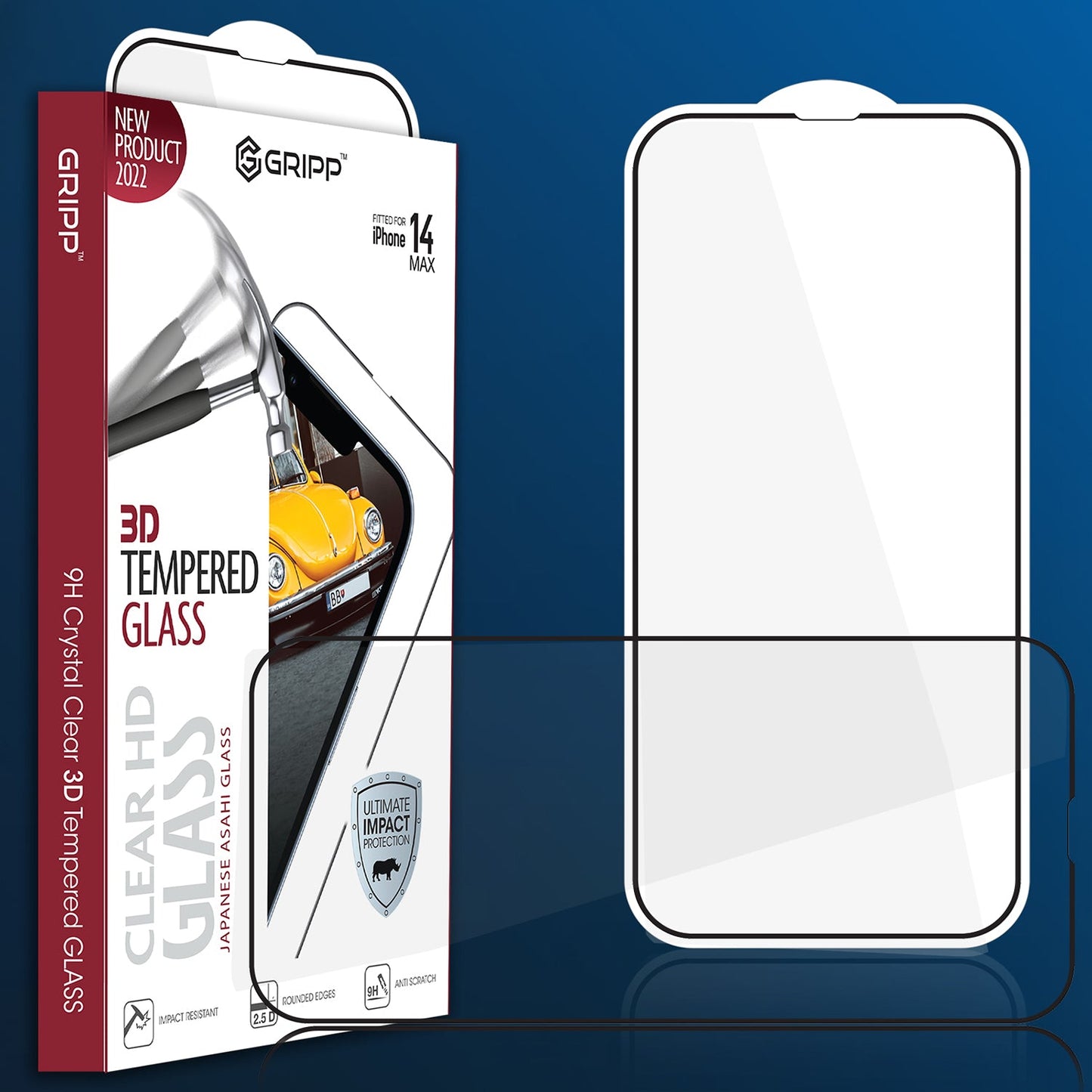 Gripp 3d Tempered Glass For Apple Iphone 14 (6.1") - Black