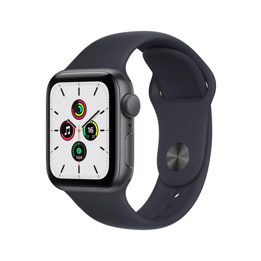Apple Watch SE GPS, 40mm Space Grey Aluminium Case with Midnight Sport Band - Regular