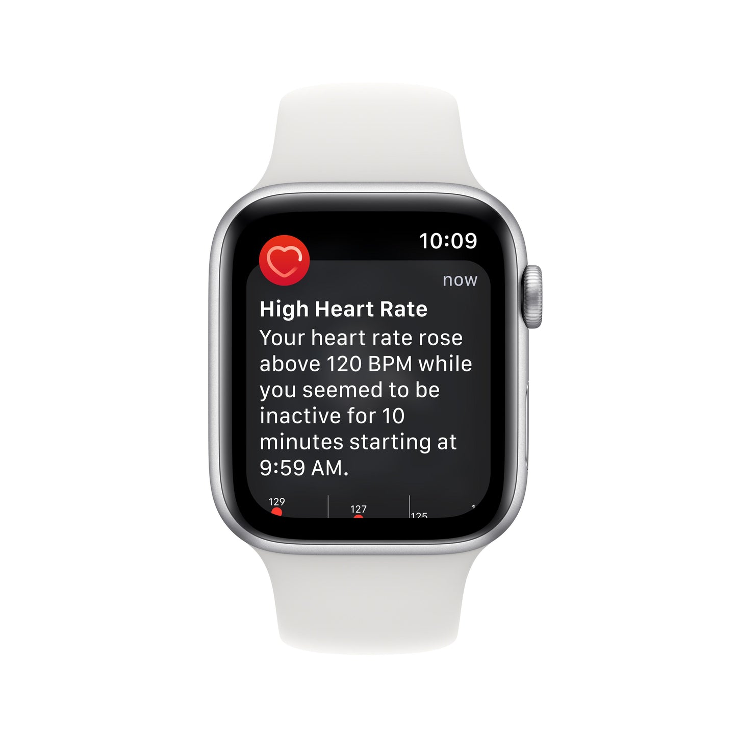 Apple Watch SE GPS 44mm Silver Aluminium Case with White Sport Band - Regular