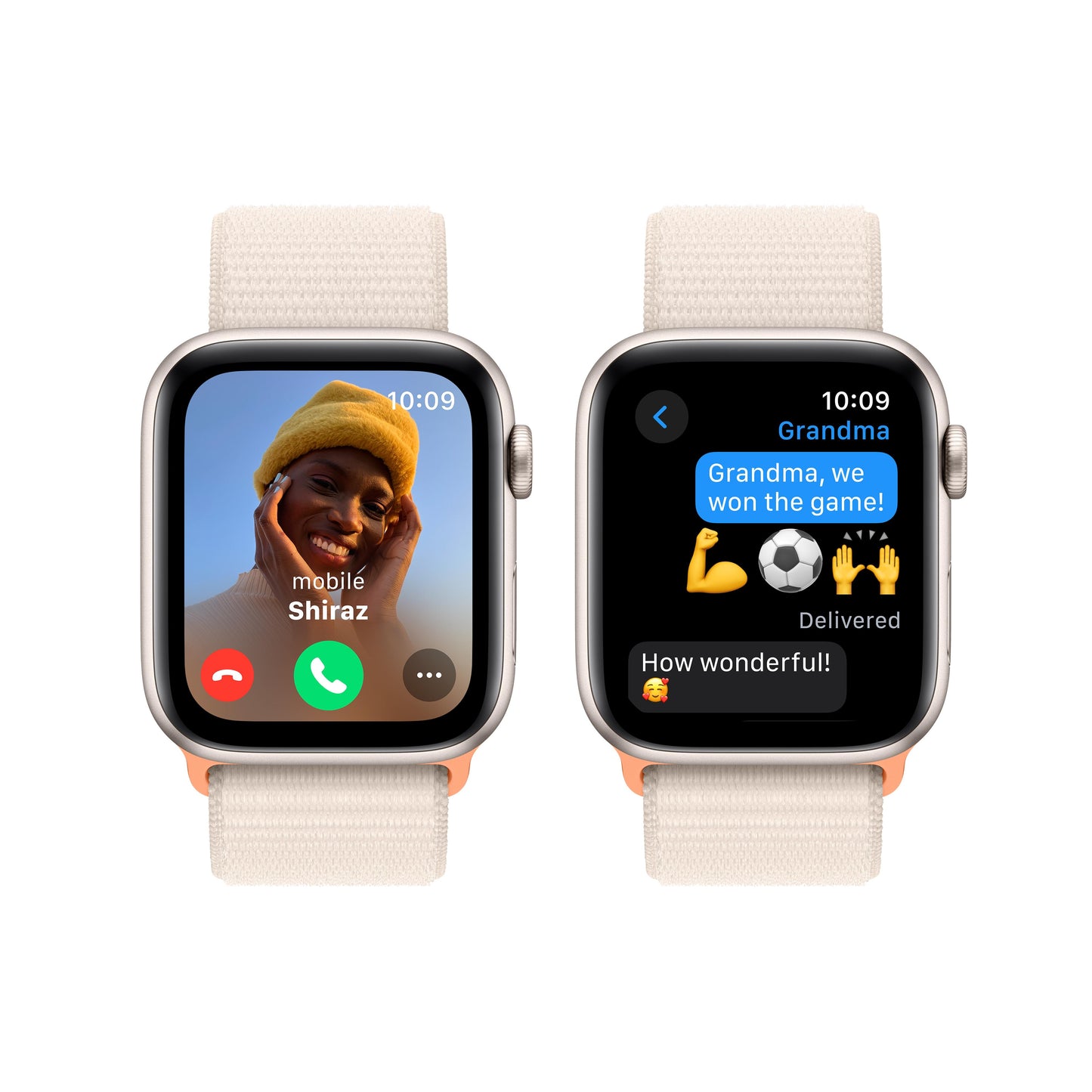 Apple Watch SE GPS 44mm Starlight Aluminium Case with Starlight Sport Loop
