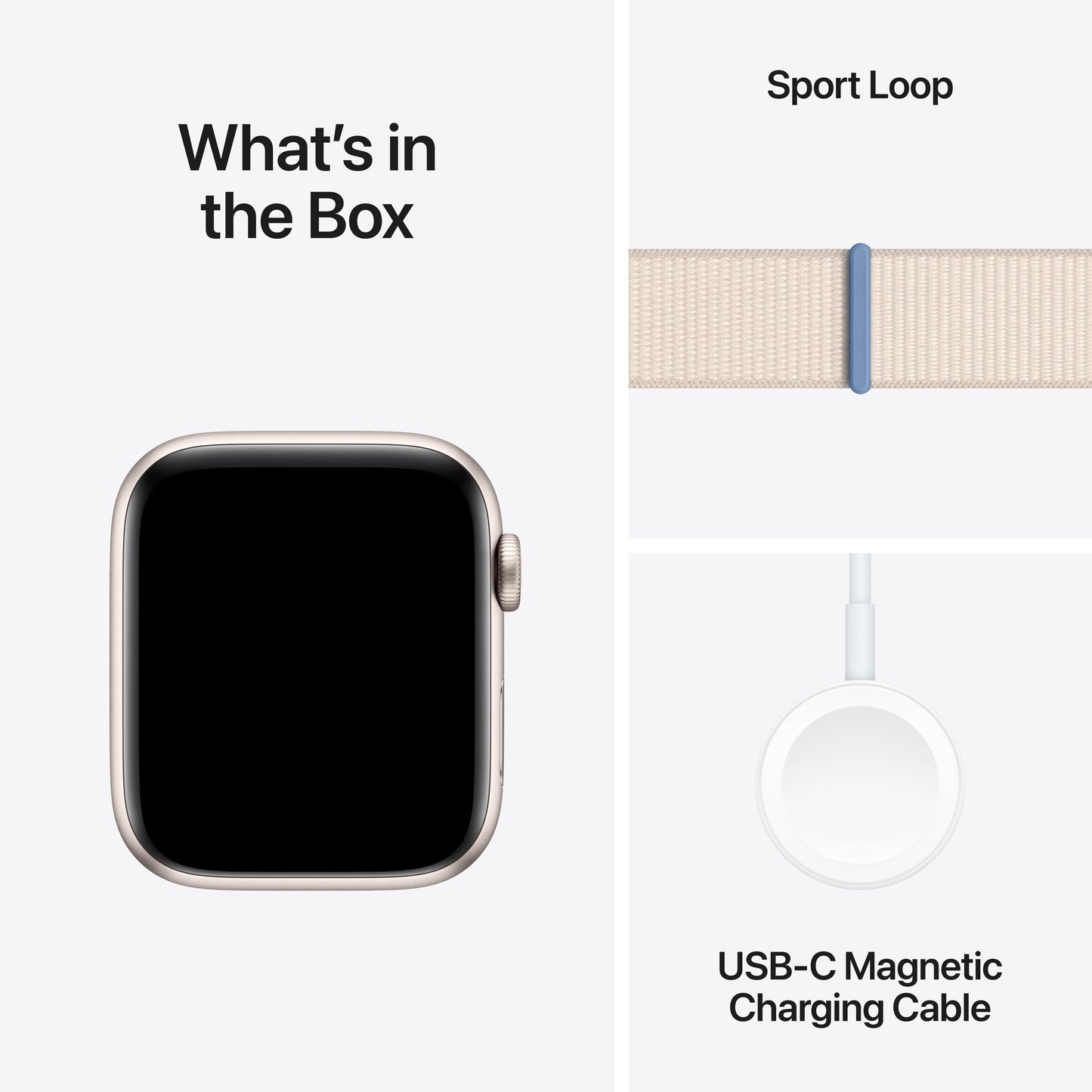 Apple Watch SE GPS 44mm Starlight Aluminium Case with Starlight Sport Loop