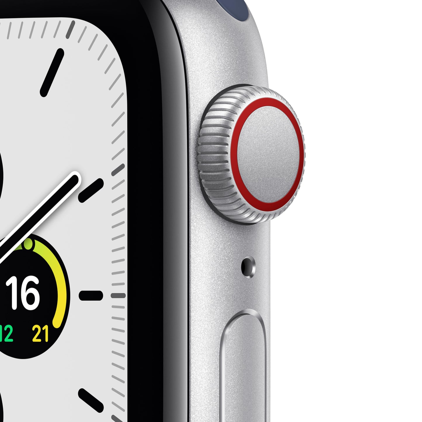 Apple Watch SE GPS + Cellular, 40mm Silver Aluminium Case with Abyss Blue/Moss Green Sport Loop