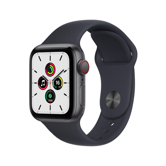 Apple Watch SE GPS + Cellular, 40mm Space Grey Aluminium Case with Midnight Sport Band - Regular
