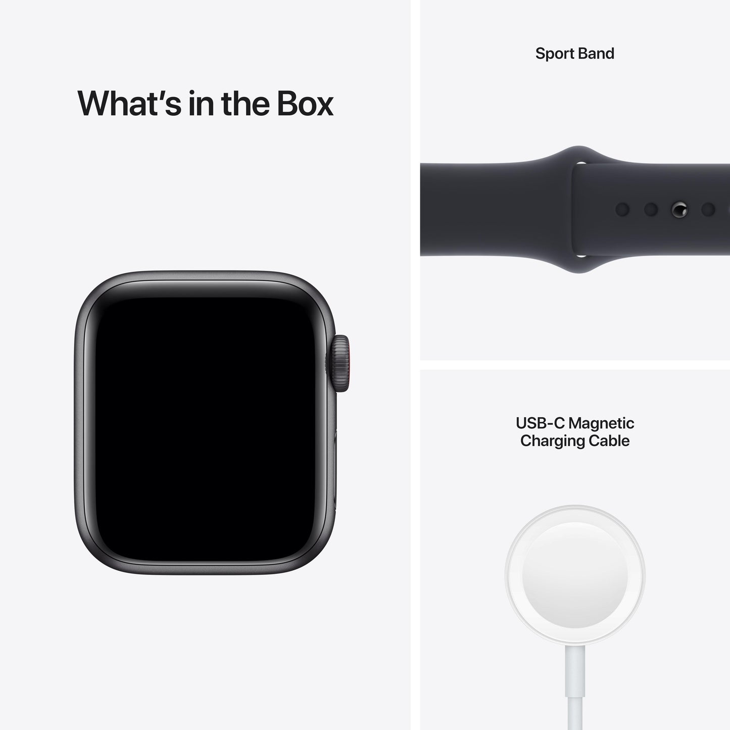 Apple Watch SE GPS + Cellular, 40mm Space Grey Aluminium Case with Midnight Sport Band - Regular