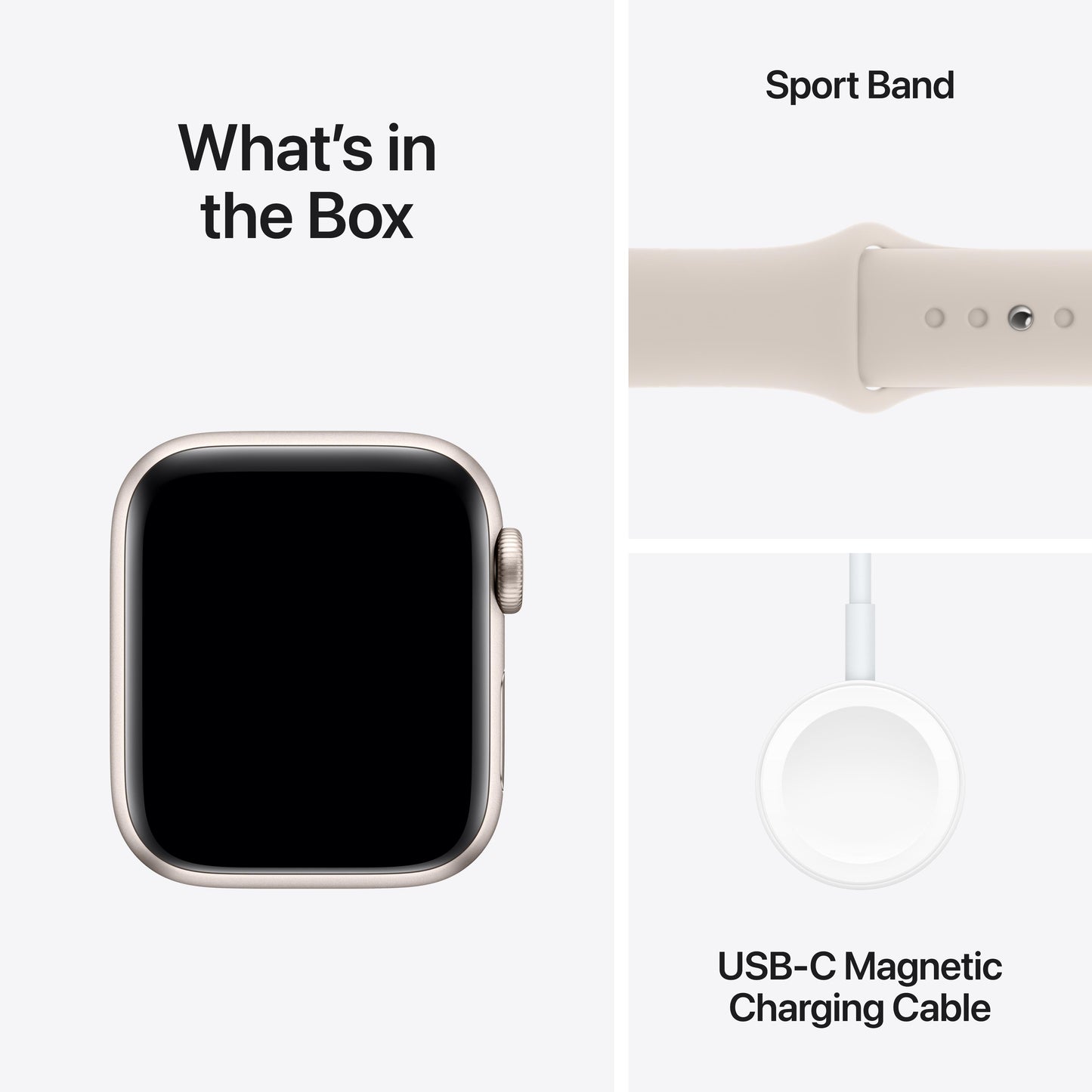 Apple Watch SE GPS + Cellular 40mm Starlight Aluminium Case with Starlight Sport Band - M/L