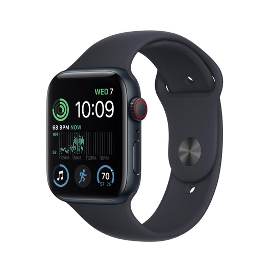 Apple Watch SE GPS + Cellular 44mm Midnight Aluminum Case with Midnight Sport Band - Regular
