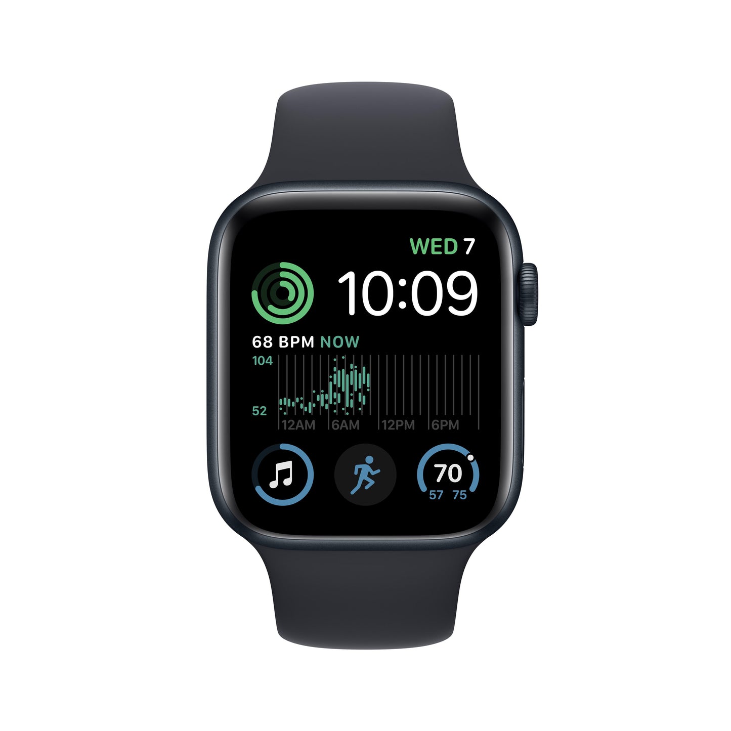 Apple Watch SE GPS + Cellular 44mm Midnight Aluminum Case with Midnight Sport Band - Regular