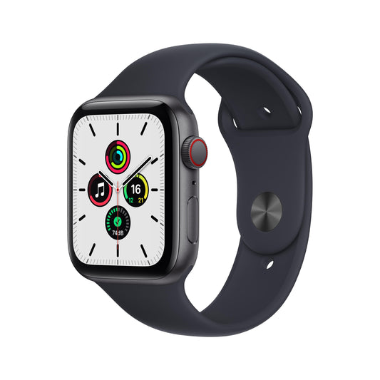 Apple Watch SE GPS + Cellular, 44mm Space Grey Aluminium Case with Midnight Sport Band - Regular