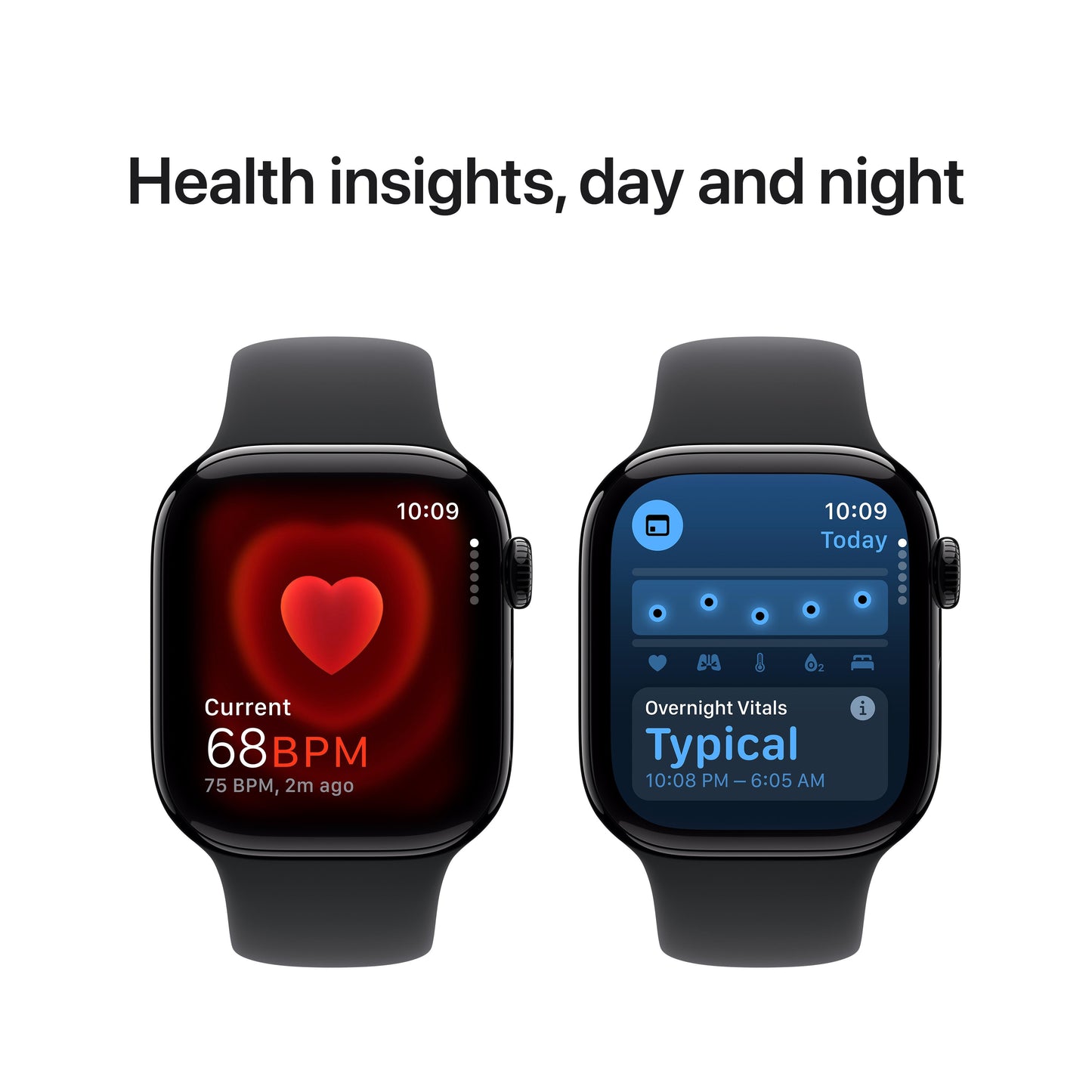 Apple Watch Series 10 GPS 42mm Jet Black Aluminium Case with Black Sport Band - S/M