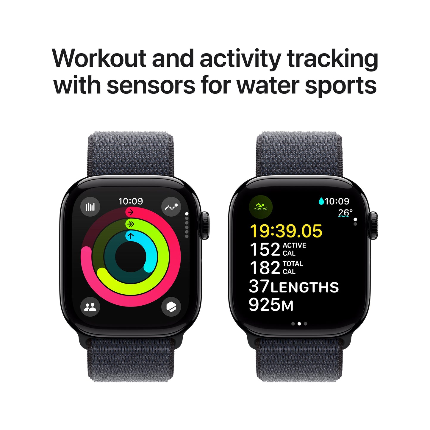 Apple Watch Series 10 GPS 42mm Jet Black Aluminium Case with Ink Sport Loop