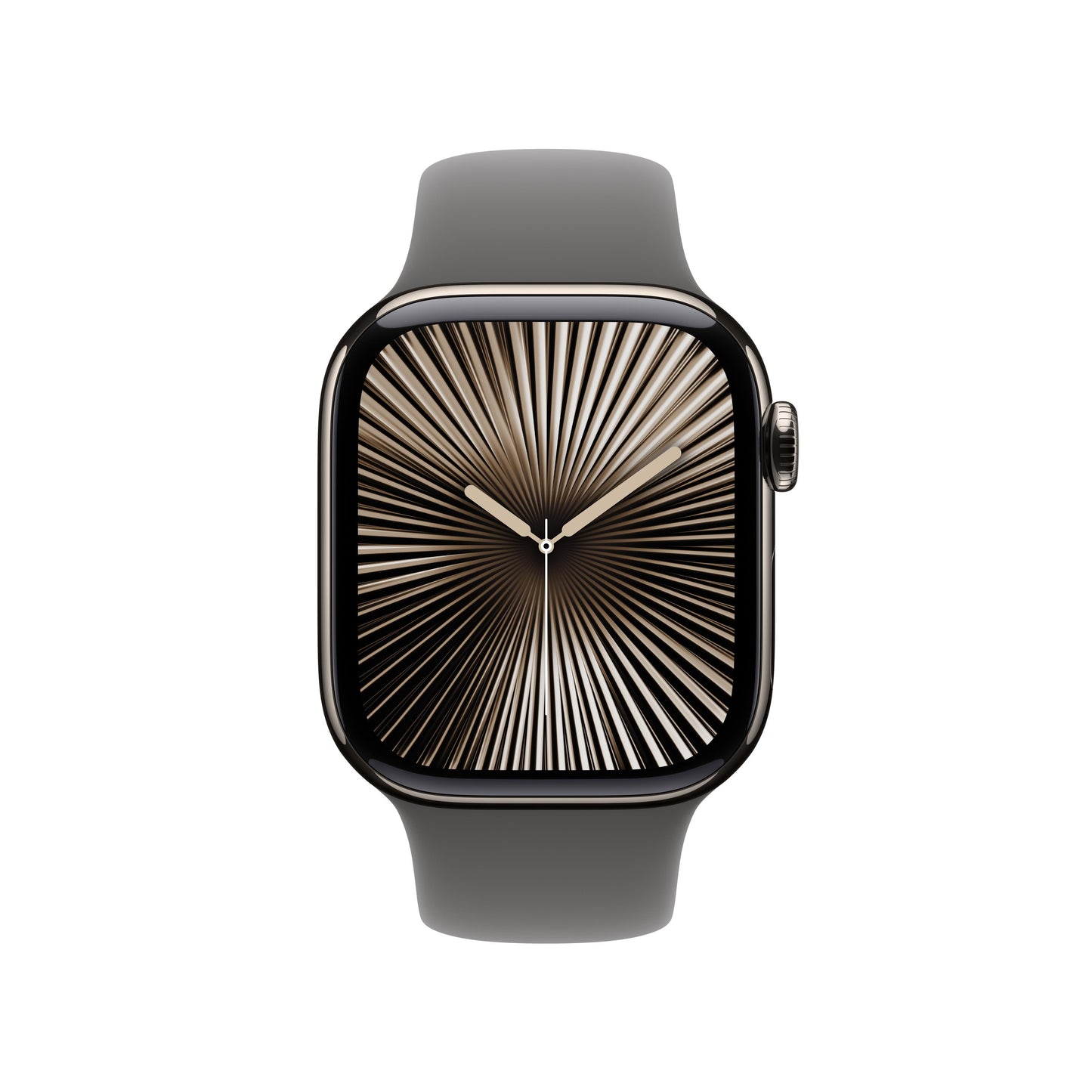 Apple Watch Series 10 GPS + Cellular 42mm Natural Titanium Case with Stone Grey Sport Band - S/M