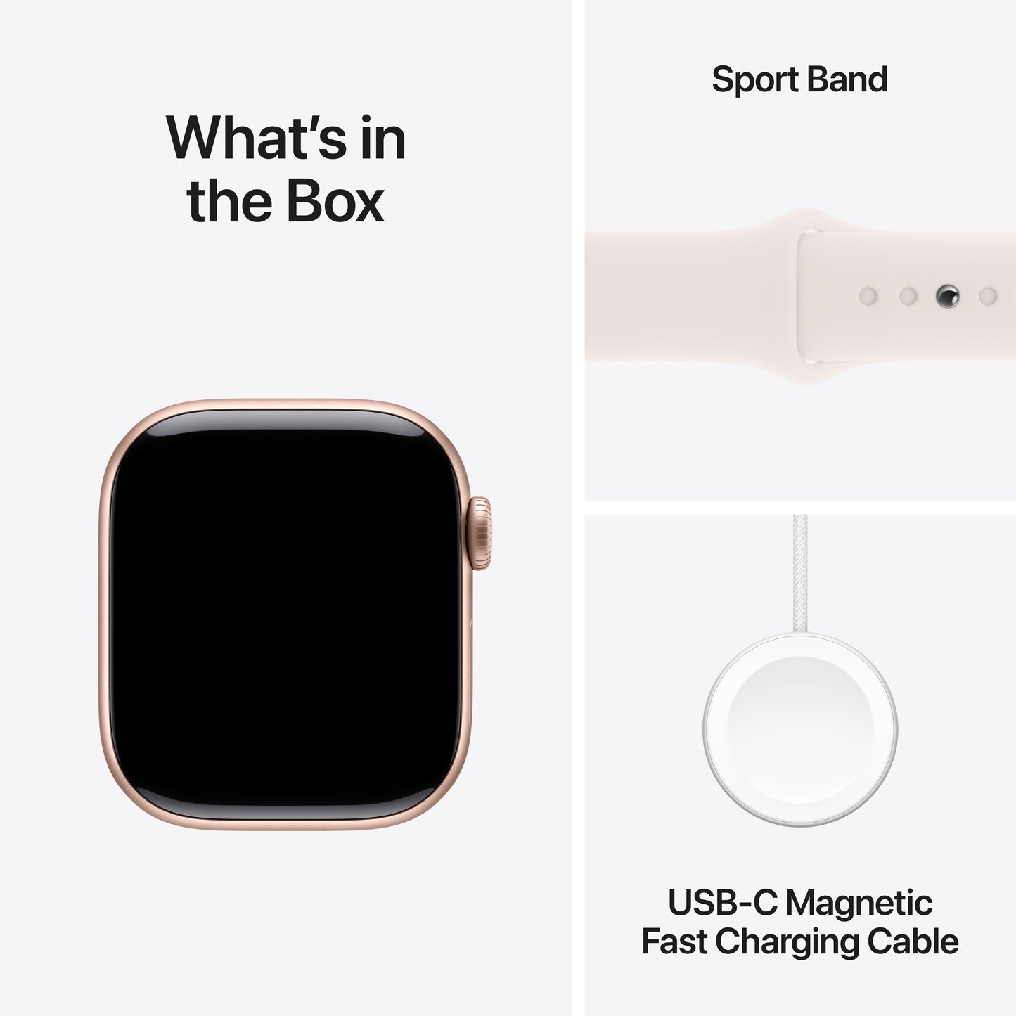 Apple Watch Series 10 GPS + Cellular 42mm Rose Gold Aluminium Case with Light Blush Sport Band - S/M