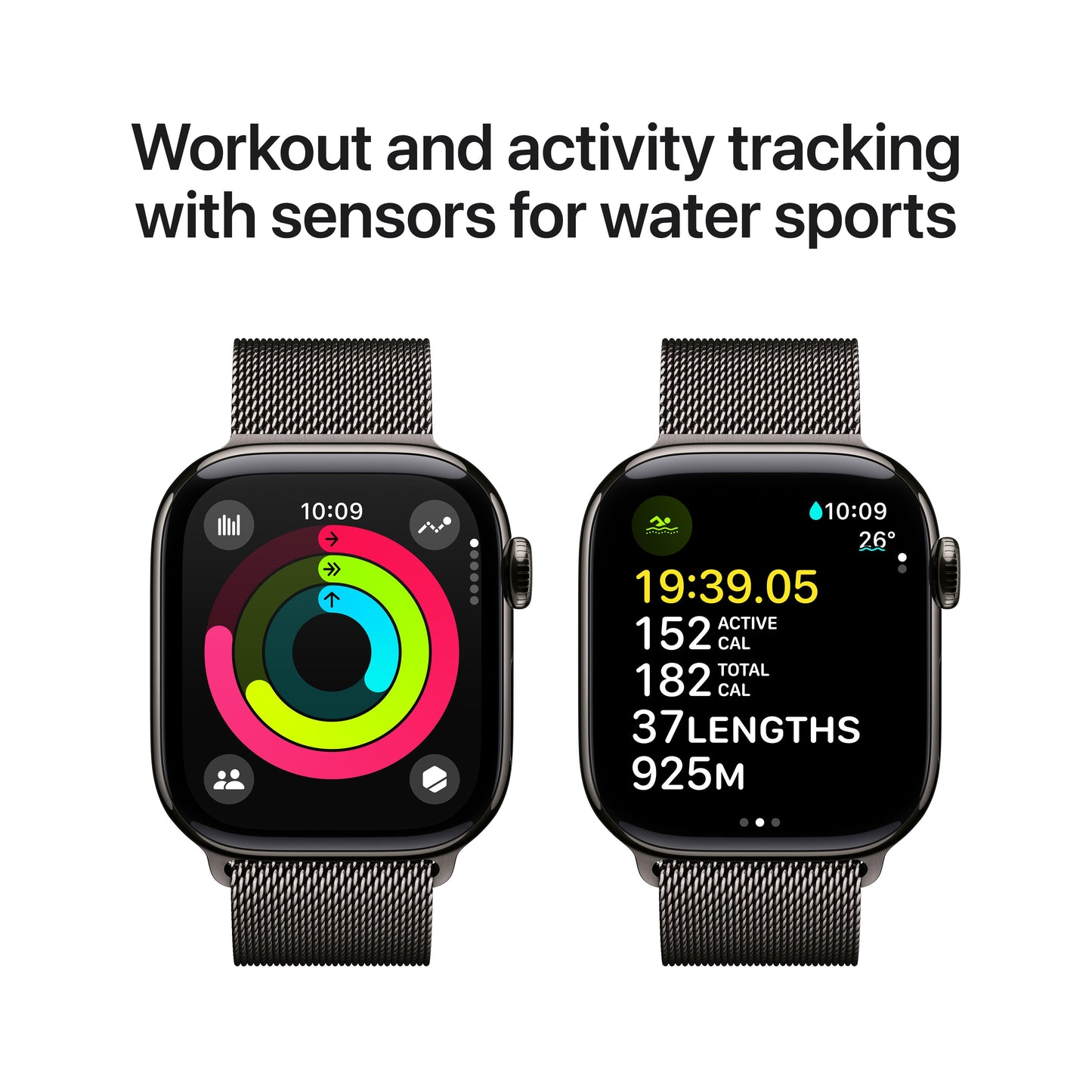 Apple Watch Series 10 GPS + Cellular 42mm Slate Titanium Case with Slate Milanese Loop
