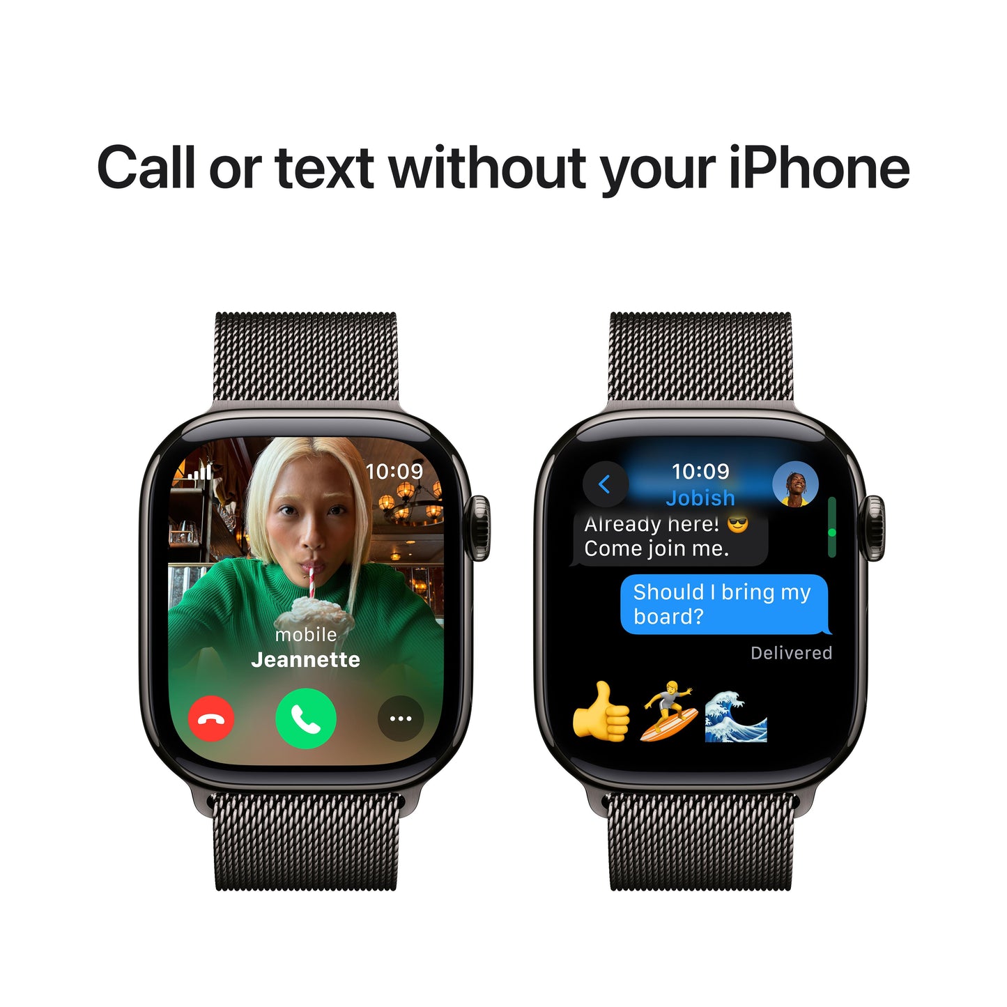 Apple Watch Series 10 GPS + Cellular 42mm Slate Titanium Case with Slate Milanese Loop