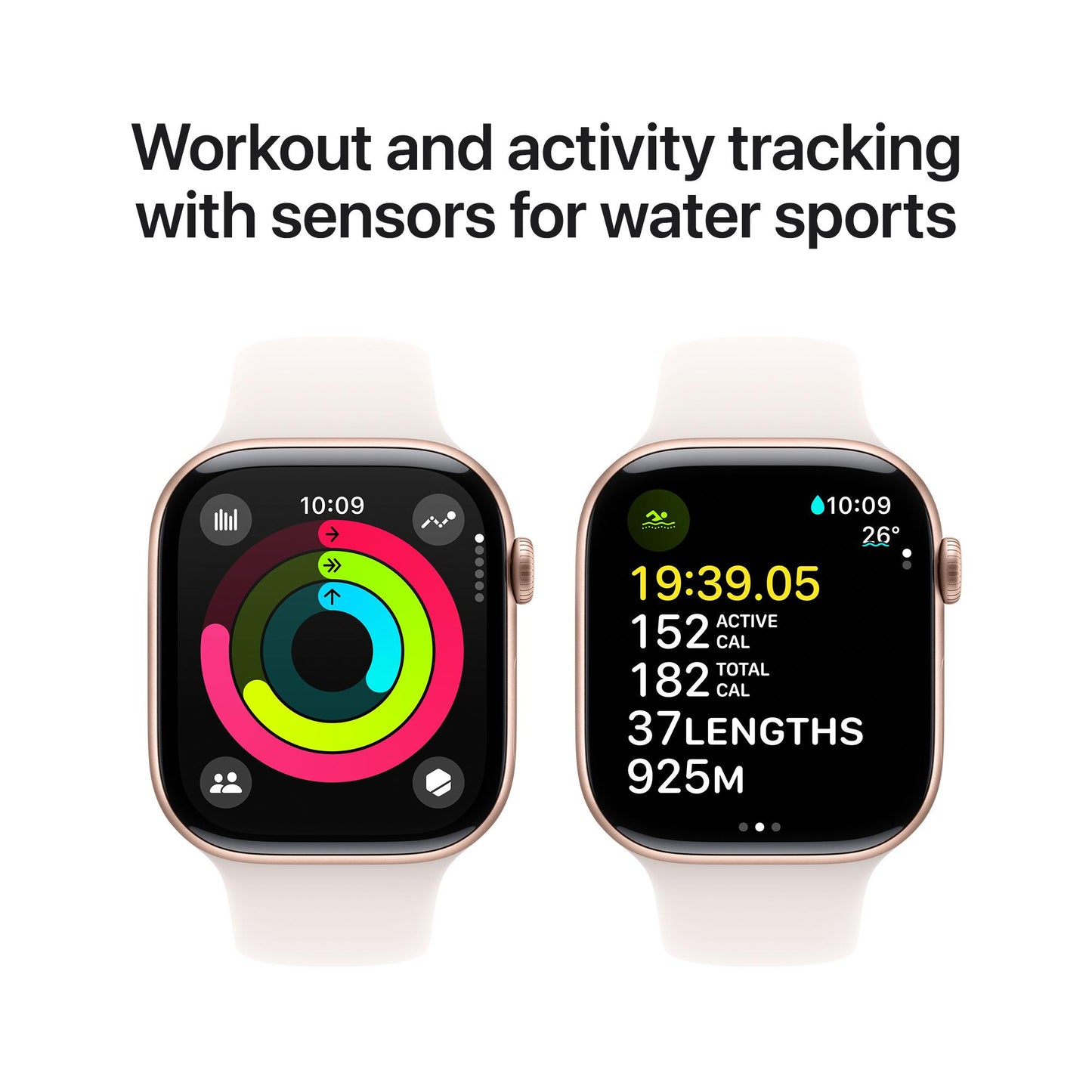 Apple Watch Series 10 GPS 46mm Rose Gold Aluminium Case with Light Blush Sport Band - M/L