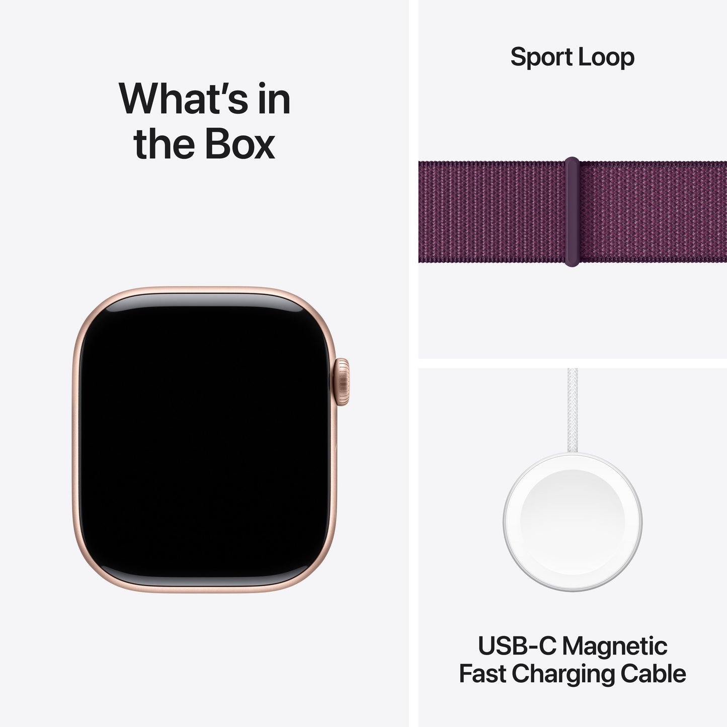 Apple Watch Series 10 GPS + Cellular 46mm Rose Gold Aluminium Case with Plum Sport Loop