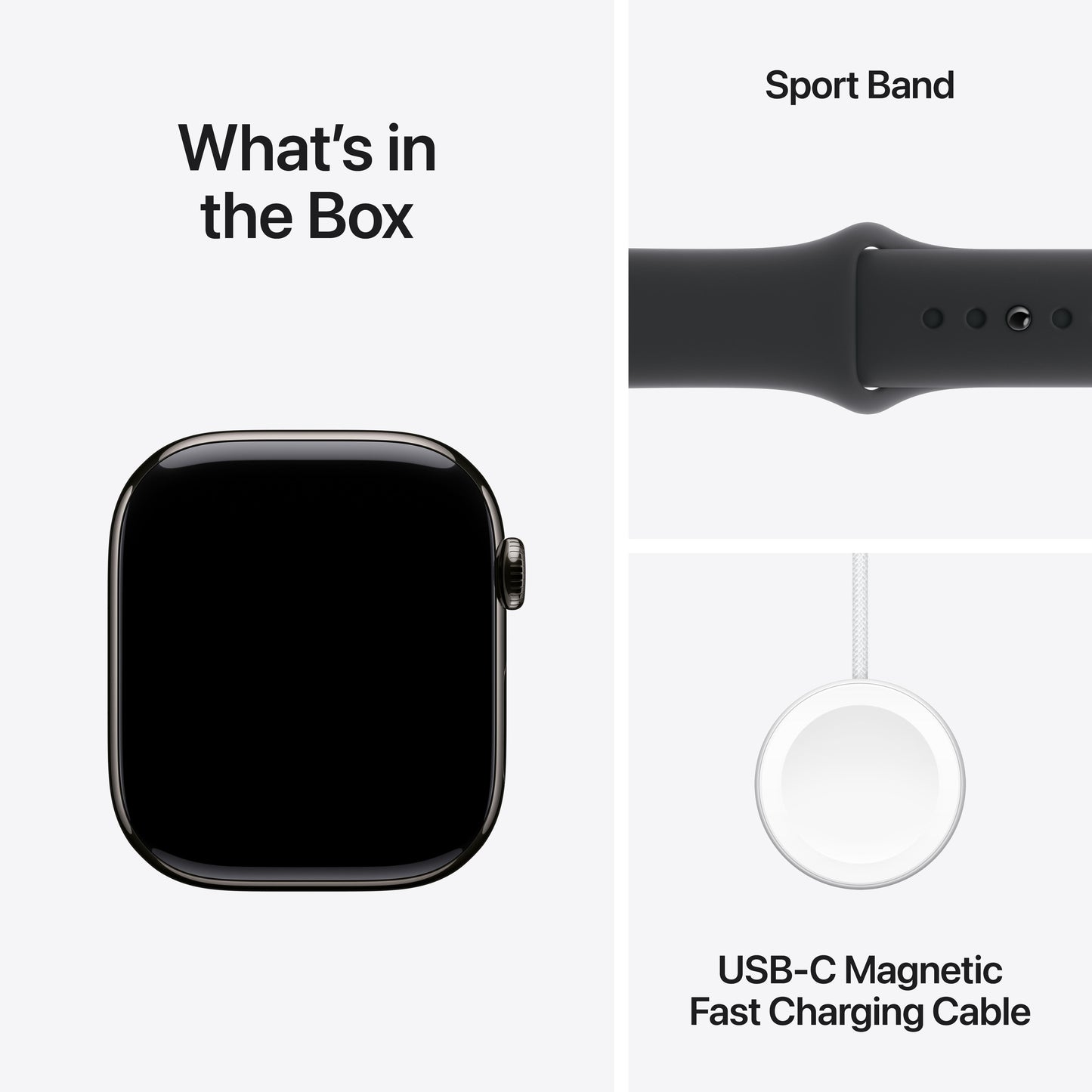 Apple Watch Series 10 GPS + Cellular 46mm Slate Titanium Case with Black Sport Band - S/M
