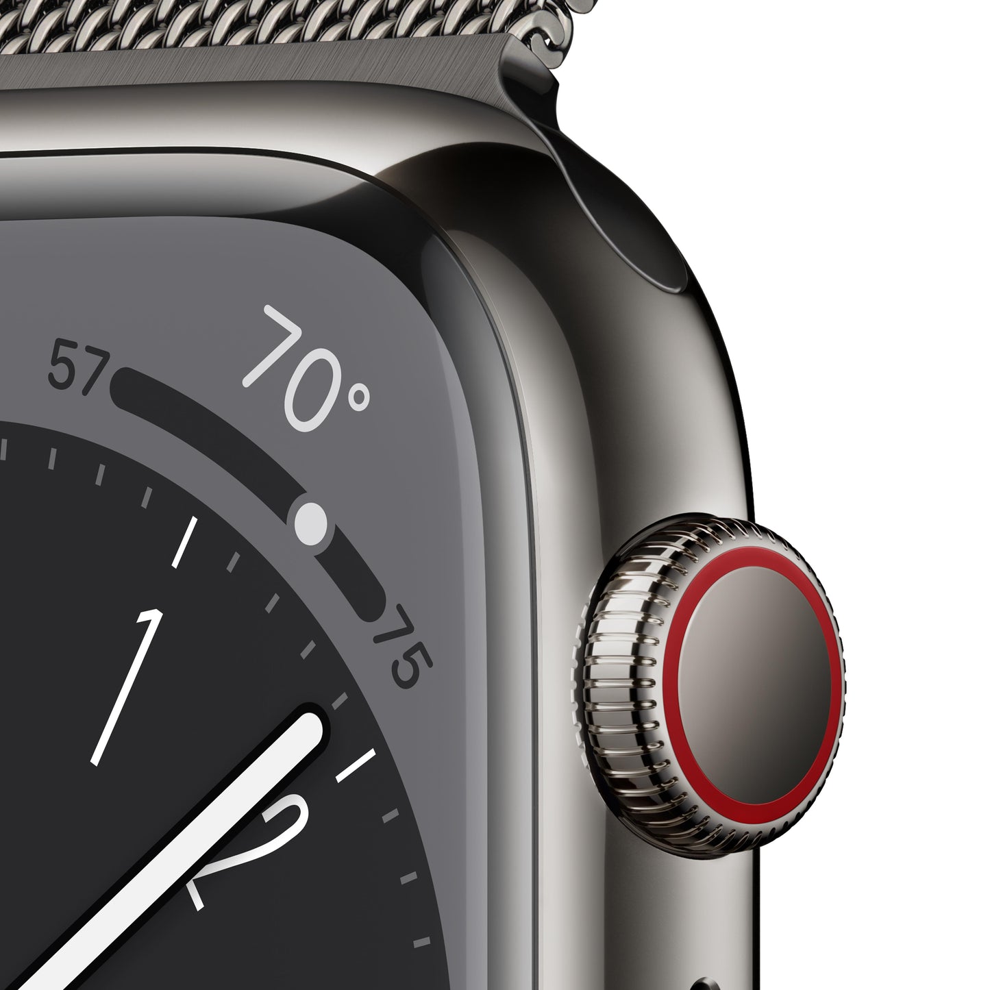Apple Watch Series 8 GPS + Cellular 41mm Graphite Stainless Steel Case with Graphite Milanese Loop